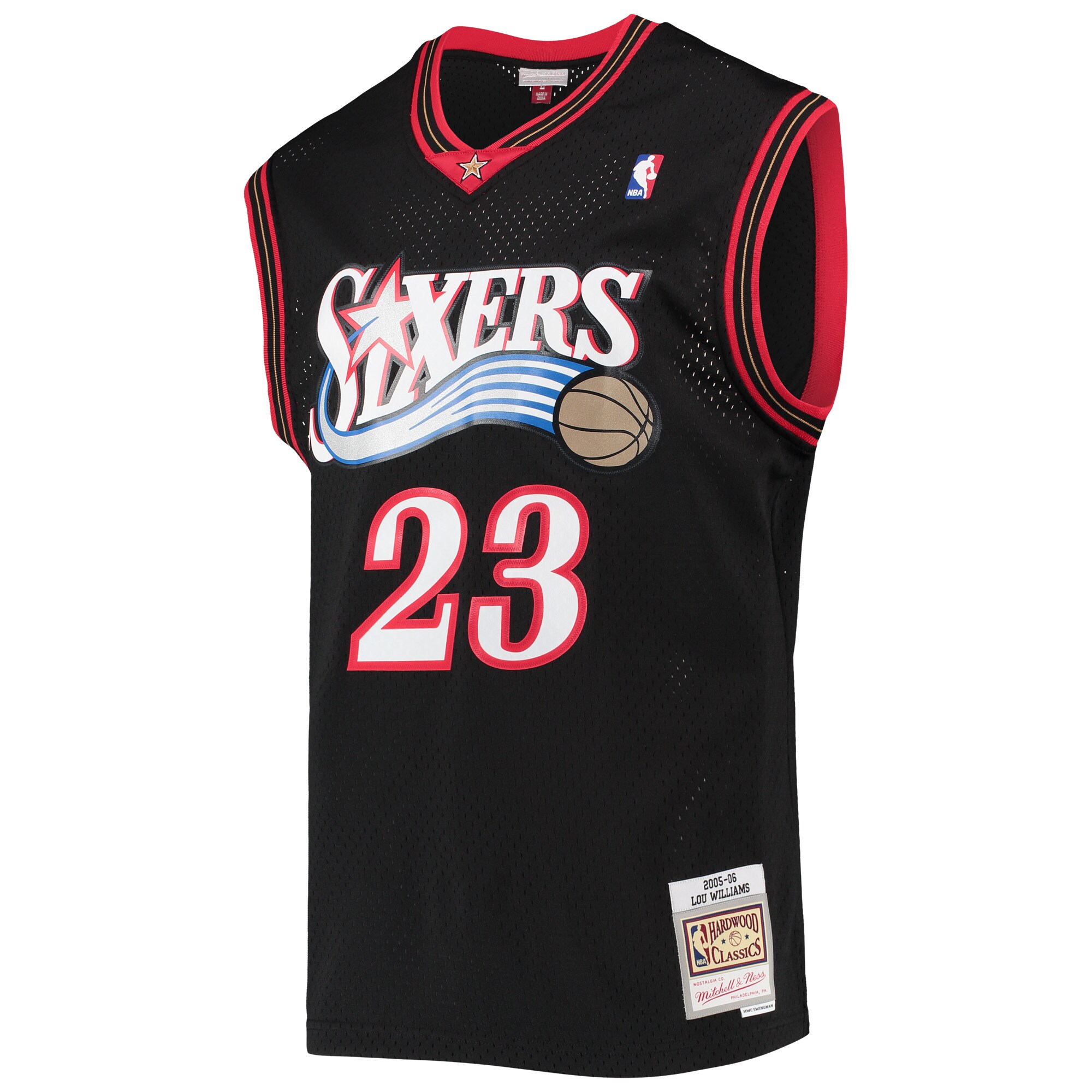 Lou Williams Philadelphia 76ers Mitchell & Ness 2005\/06 Hardwood Classics Swingman Jersey - Black cheap jerseys for sale - CheapJerseys.Shop