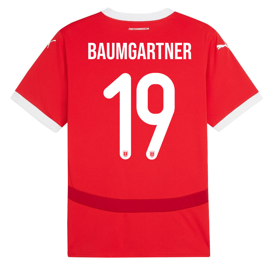 Christoph Baumgartner 19 Austria National Team 2024/25 Home Men Jersey - Red cheap jerseys for sale - CheapJerseys.Shop