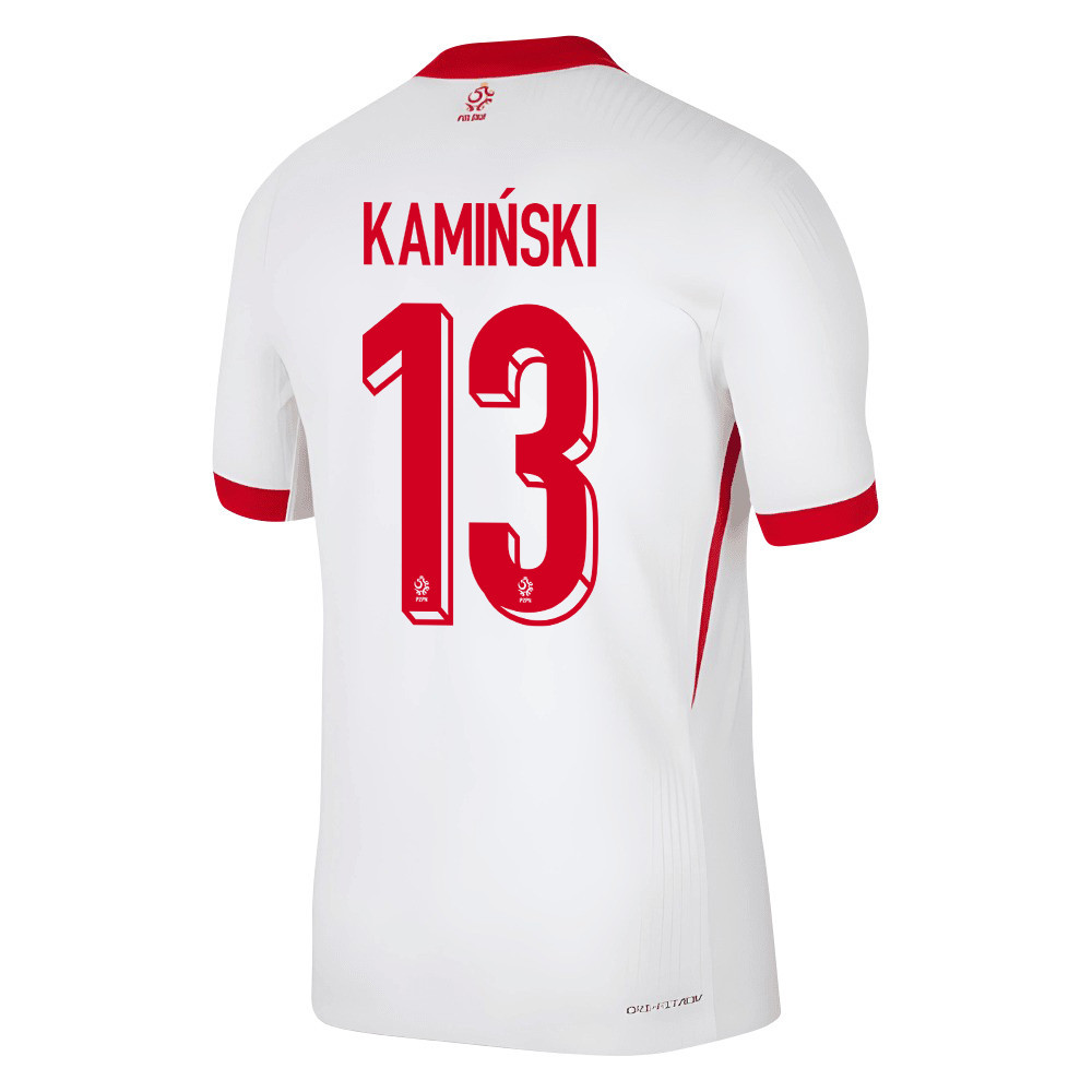 Jakub Kamiński 13 Poland National Team 2024/25 Home Men Jersey - White cheap jerseys for sale - CheapJerseys.Shop