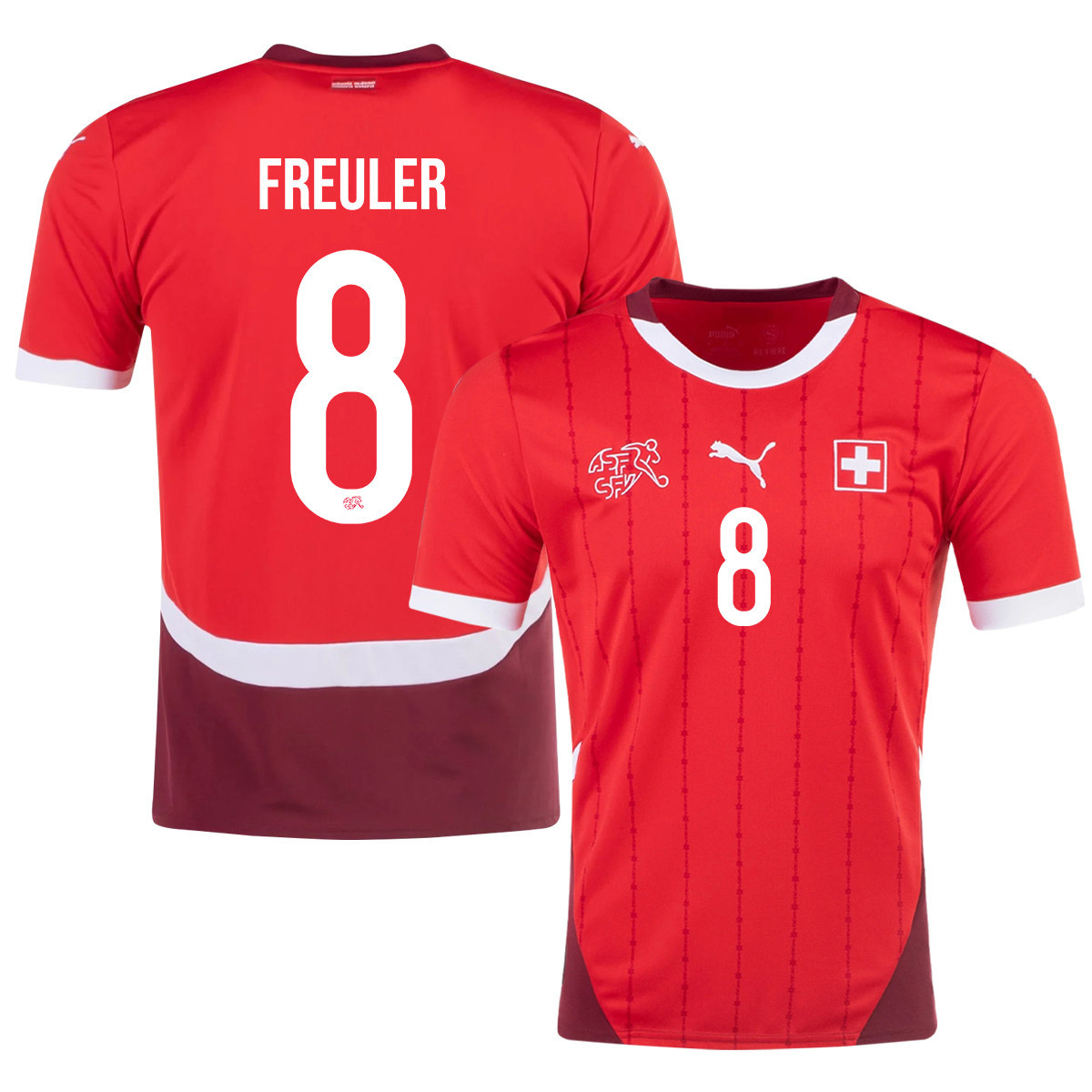 Remo Freuler 8 Switzerland National Team 2024/25 Home Men Jersey - Red cheap jerseys for sale - CheapJerseys.Shop