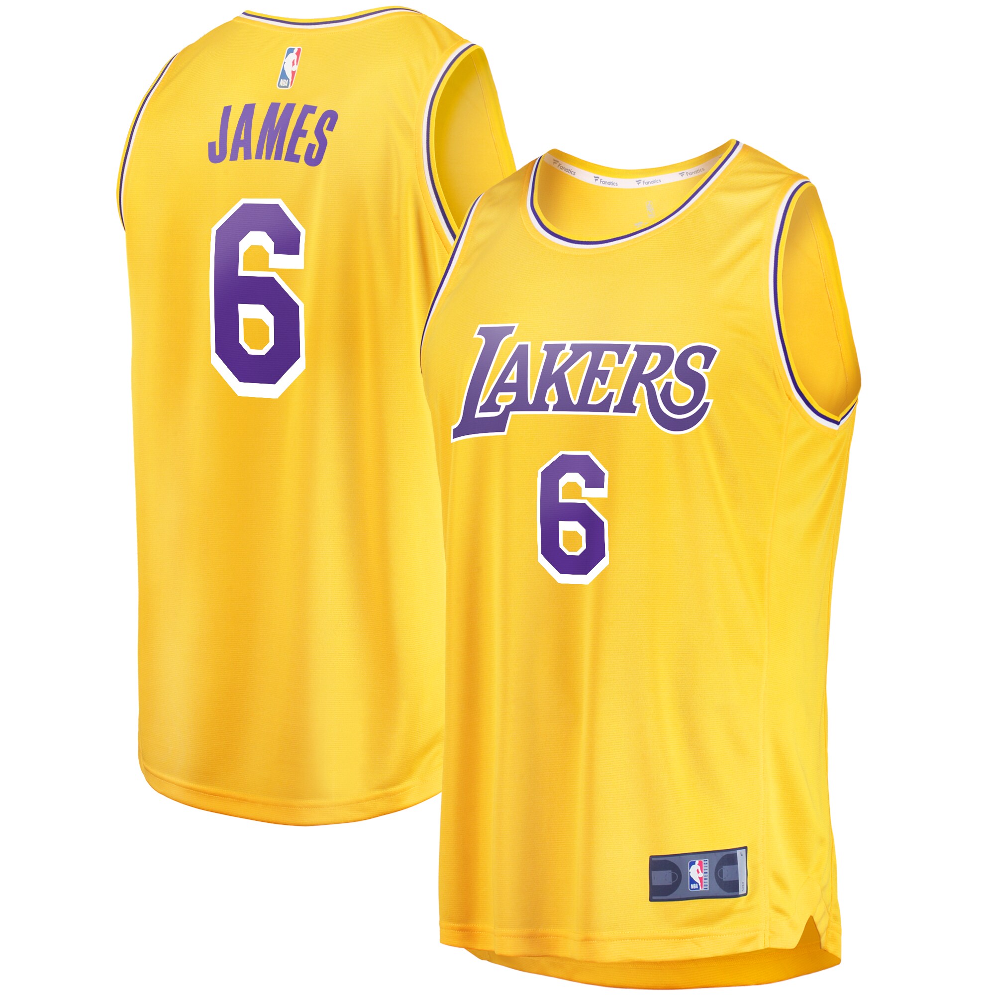 LeBron James Los Angeles Lakers Fanatics #6 Fast Break Replica Player Jersey Gold - Icon Edition cheap jerseys for sale - CheapJerseys.Shop