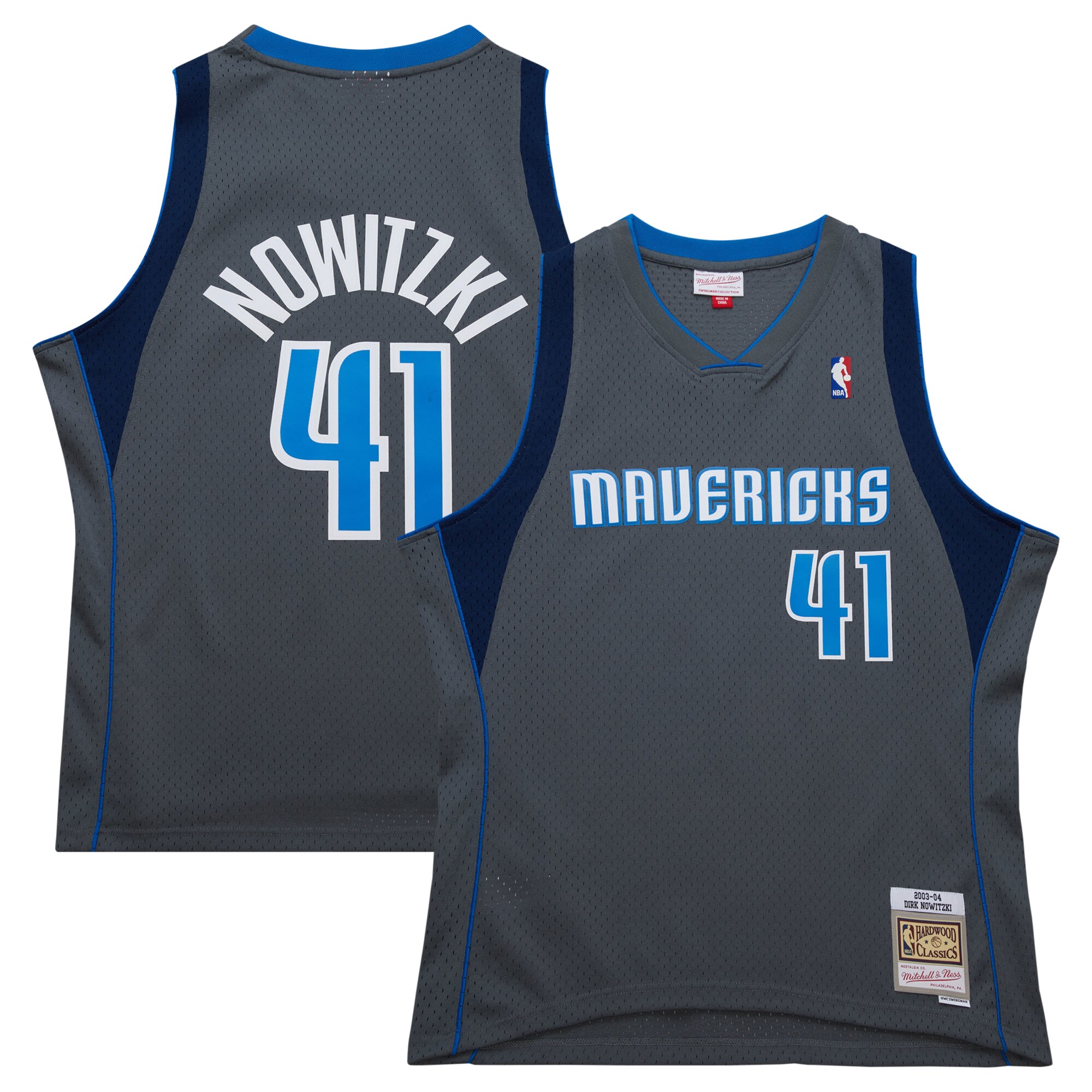 Dirk Nowitzki Dallas Mavericks Mitchell & Ness 2003\/04 Hardwood Classics Swingman Jersey - Gray cheap jerseys for sale - CheapJerseys.Shop