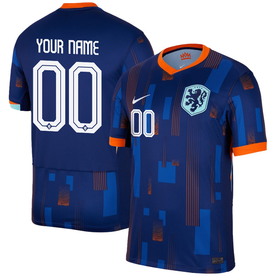Netherlands National Team 2024/25 Away Men Custom Jersey - Navy cheap jerseys for sale - CheapJerseys.Shop