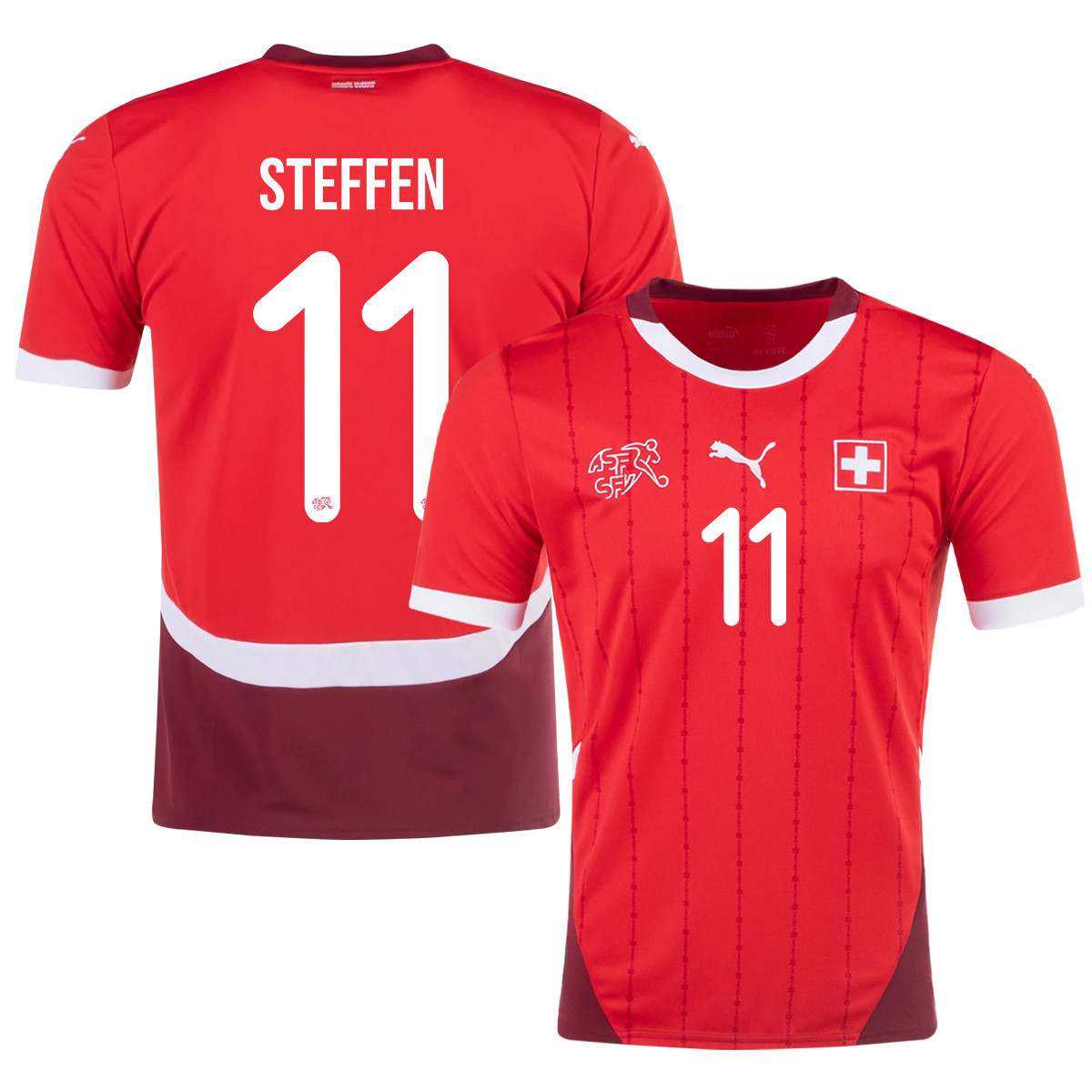Renato Steffen 11 Switzerland National Team 2024/25 Home Men Jersey - Red cheap jerseys for sale - CheapJerseys.Shop