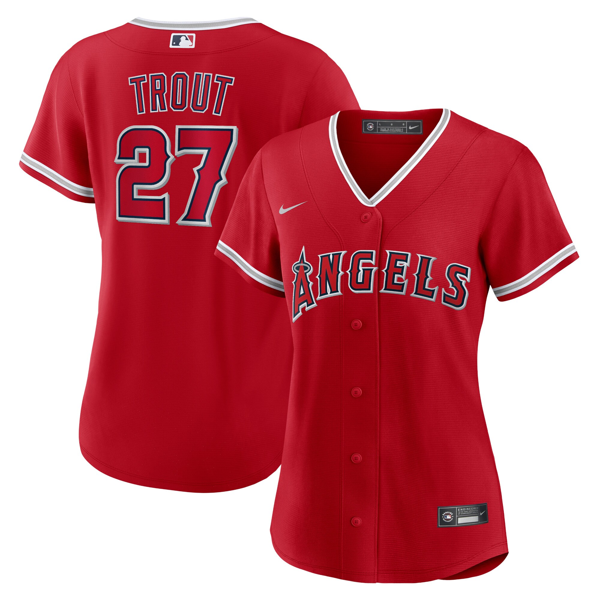 Mike Trout Los Angeles Angels Women's Alternate Replica Player Jersey - Red cheap jerseys for sale - CheapJerseys.Shop