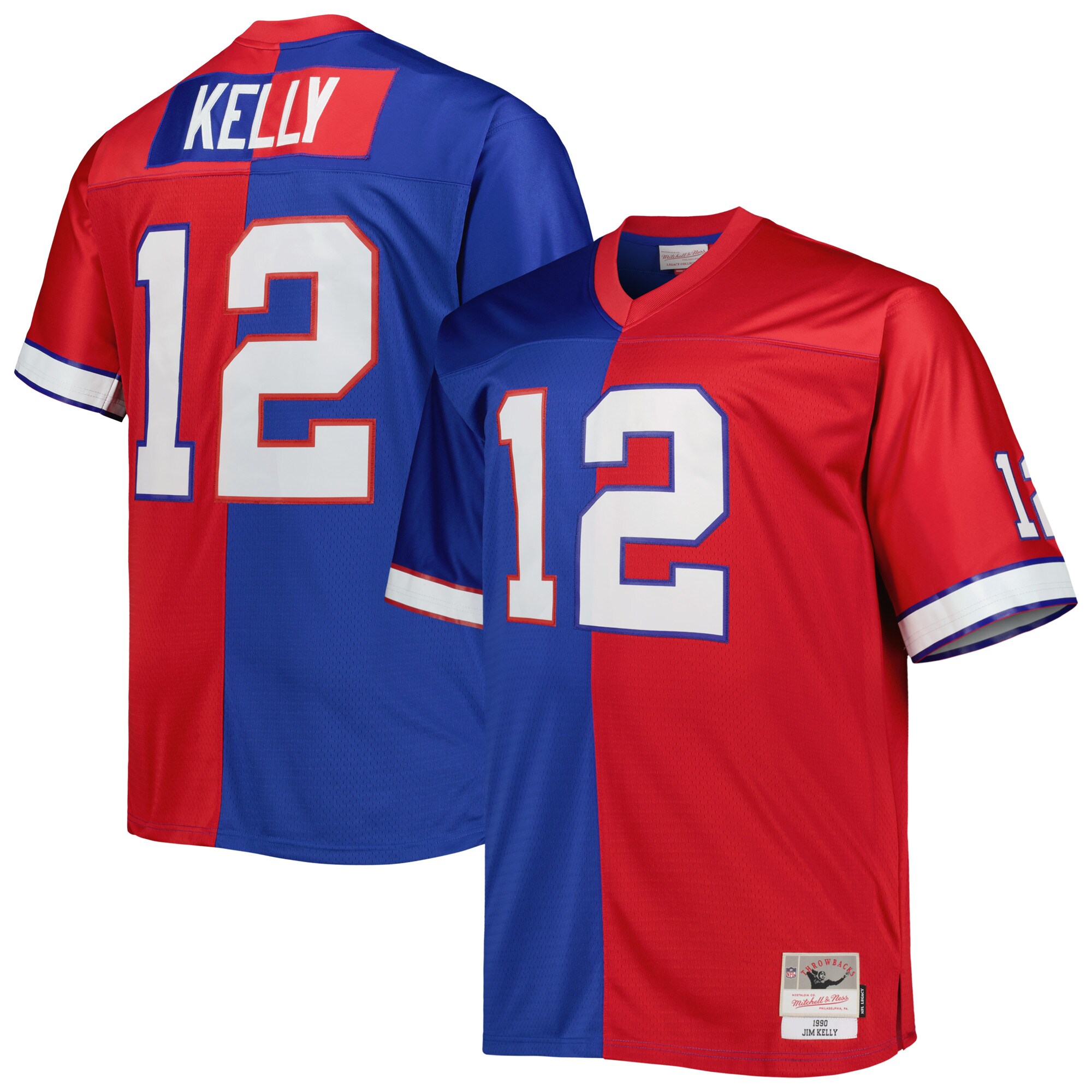 Jim Kelly Buffalo Bills Mitchell & Ness Big & Tall Split Legacy Retired Player Replica Jersey - Royal\/Red cheap jerseys for sale - CheapJerseys.Shop