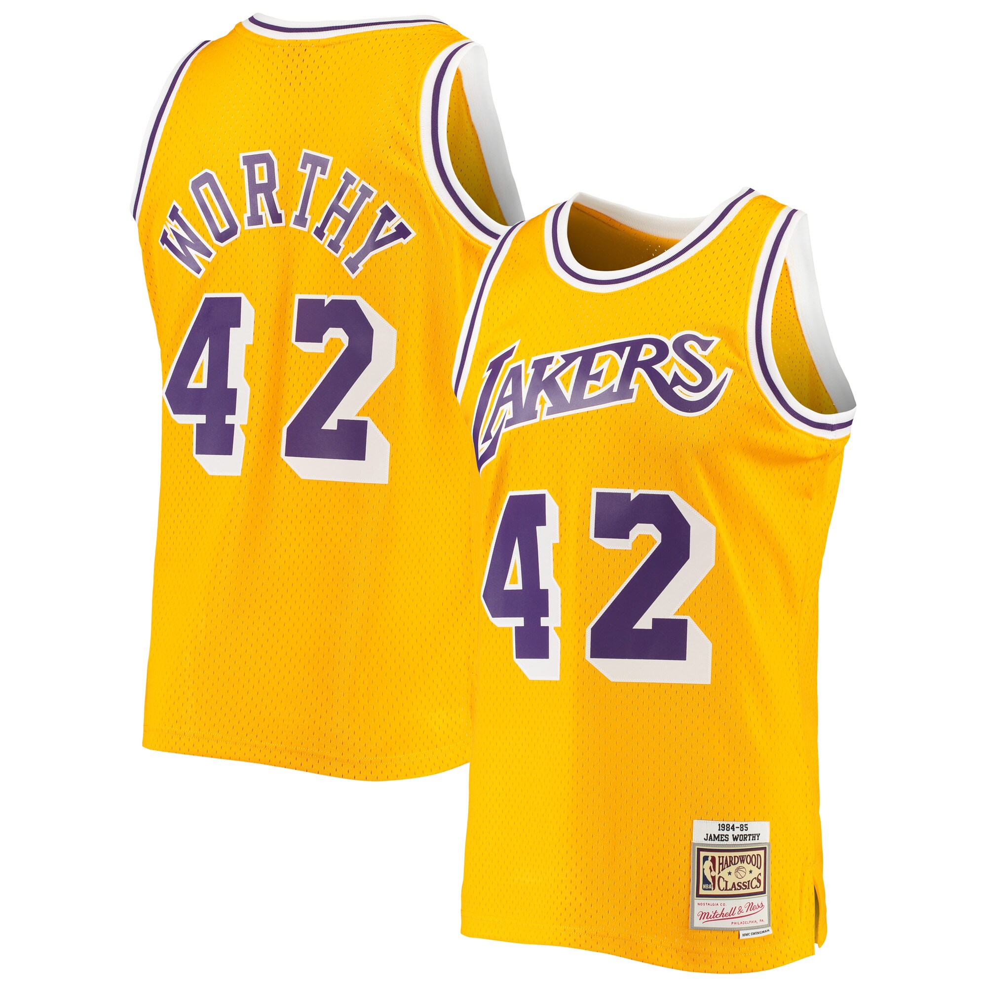 James Worthy Los Angeles Lakers Mitchell & Ness 1984\/85 Hardwood Classics Swingman Jersey - Gold cheap jerseys for sale - CheapJerseys.Shop