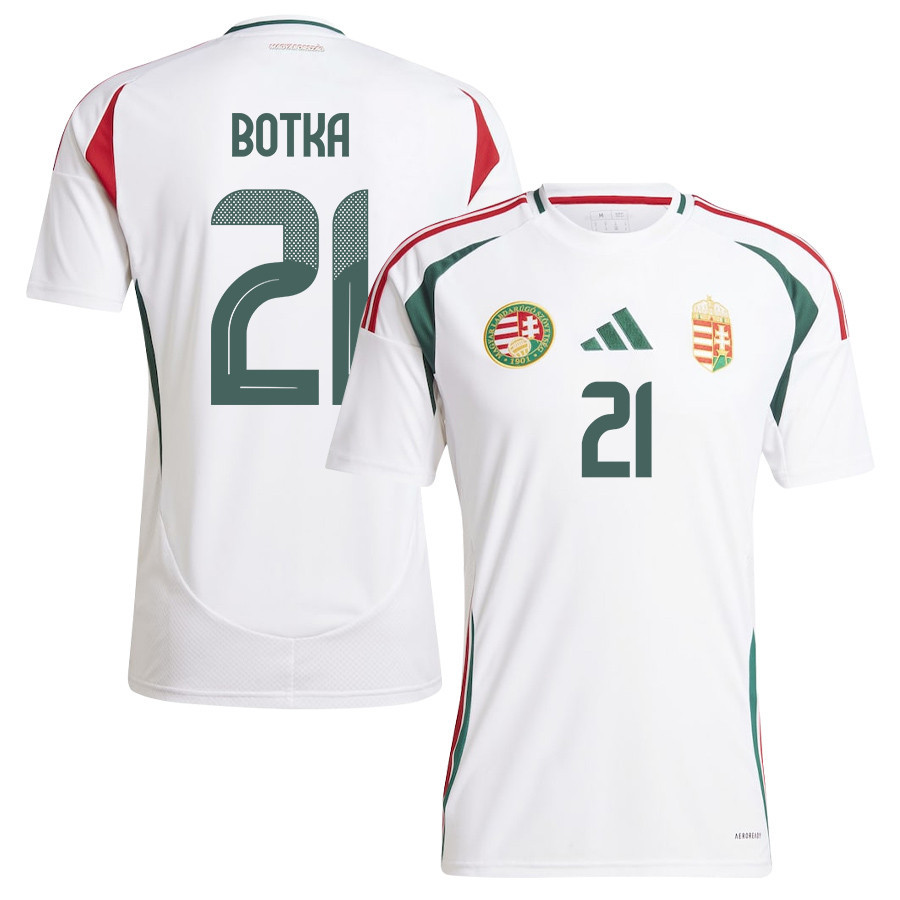 Endre Botka 21 Hungary National Team 2024/25 Away Men Jersey - White cheap jerseys for sale - CheapJerseys.Shop