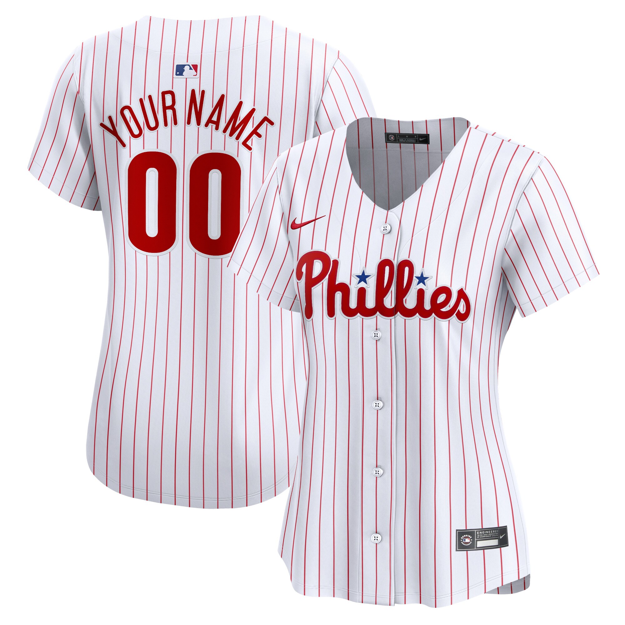 Philadelphia Phillies Women's Home Limited Custom Jersey - White cheap jerseys for sale - CheapJerseys.Shop