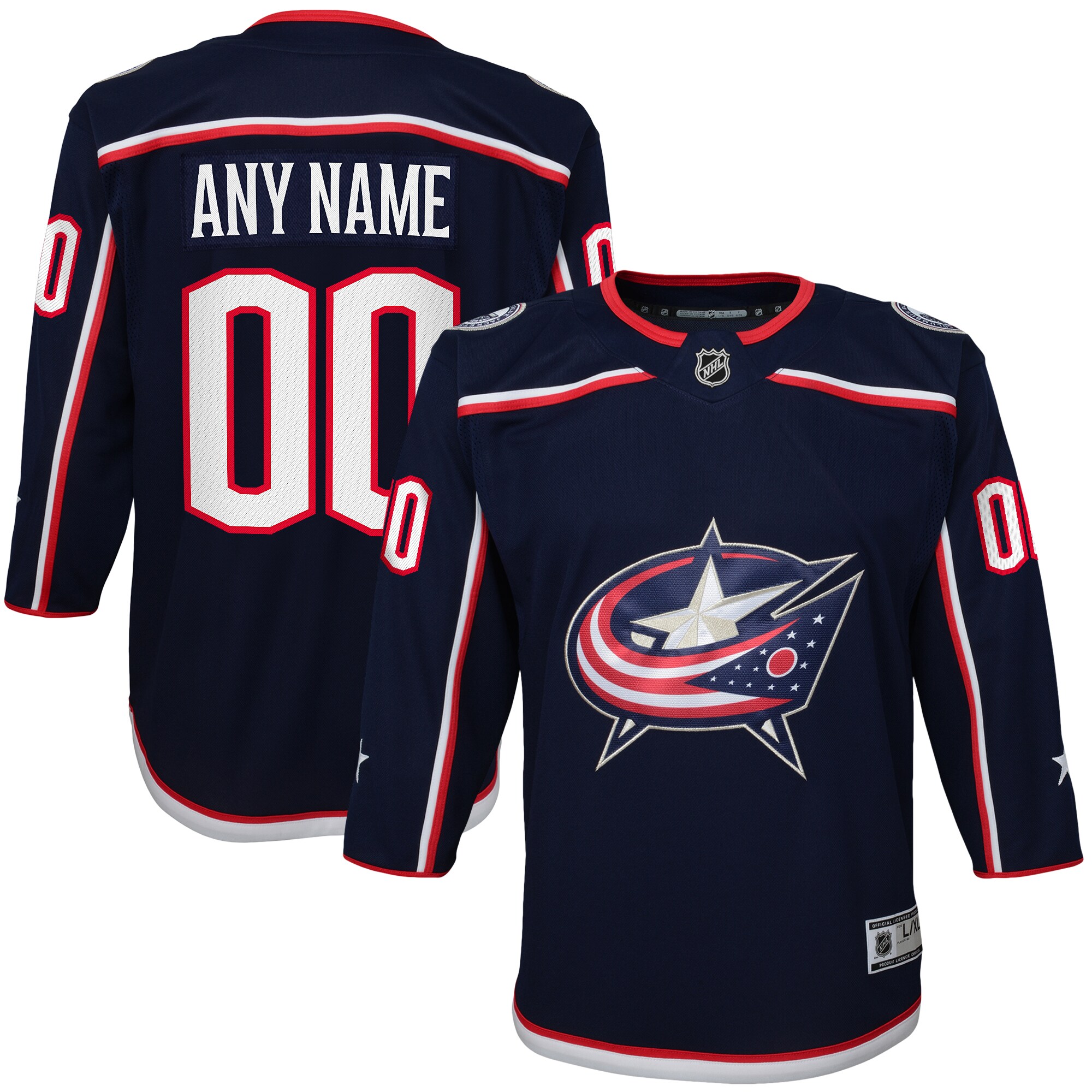 Columbus Blue Jackets Youth Home Premier Custom Jersey - Navy cheap jerseys for sale - CheapJerseys.Shop