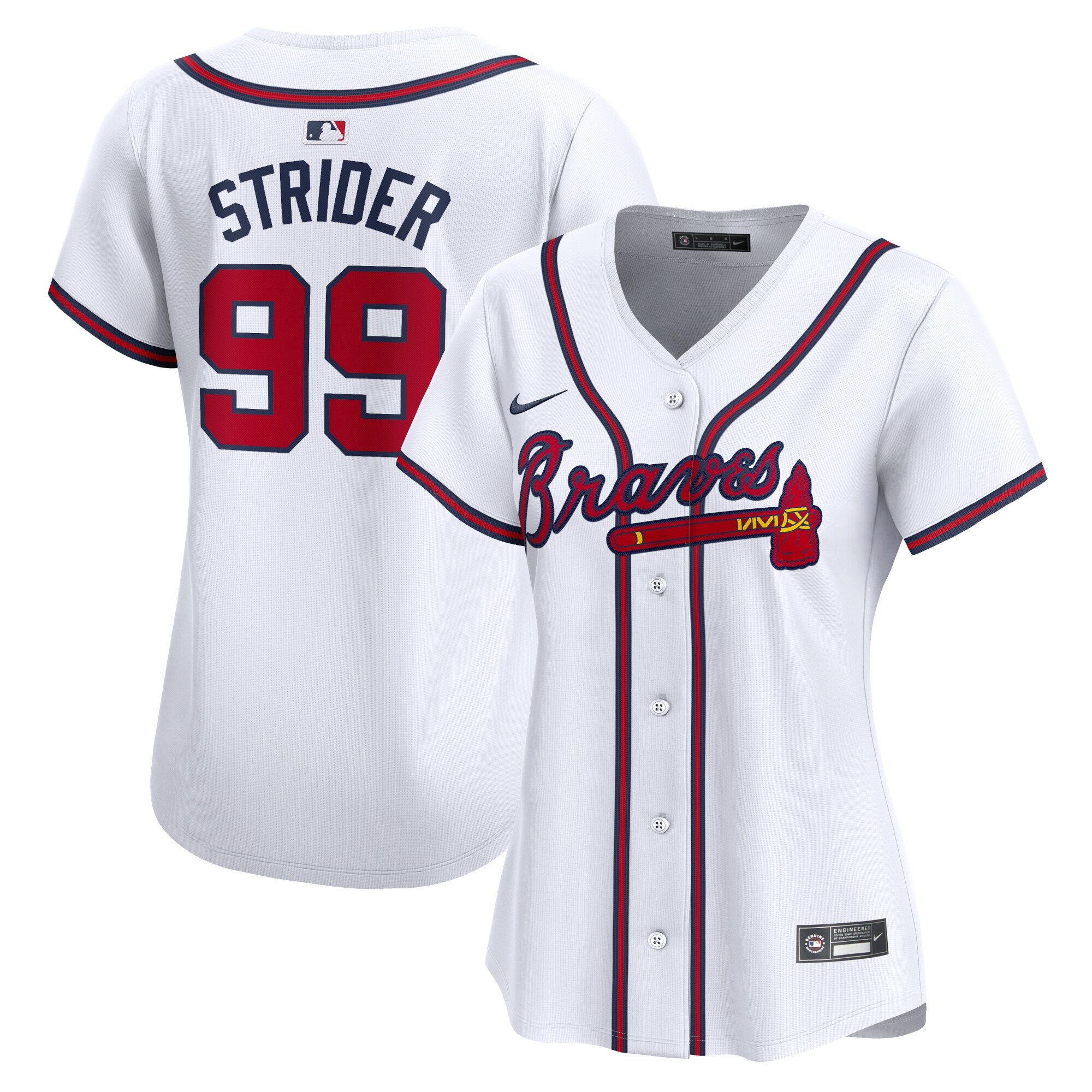 Spencer Strider Atlanta Braves Women's Home Limited Player Jersey - White cheap jerseys for sale - CheapJerseys.Shop