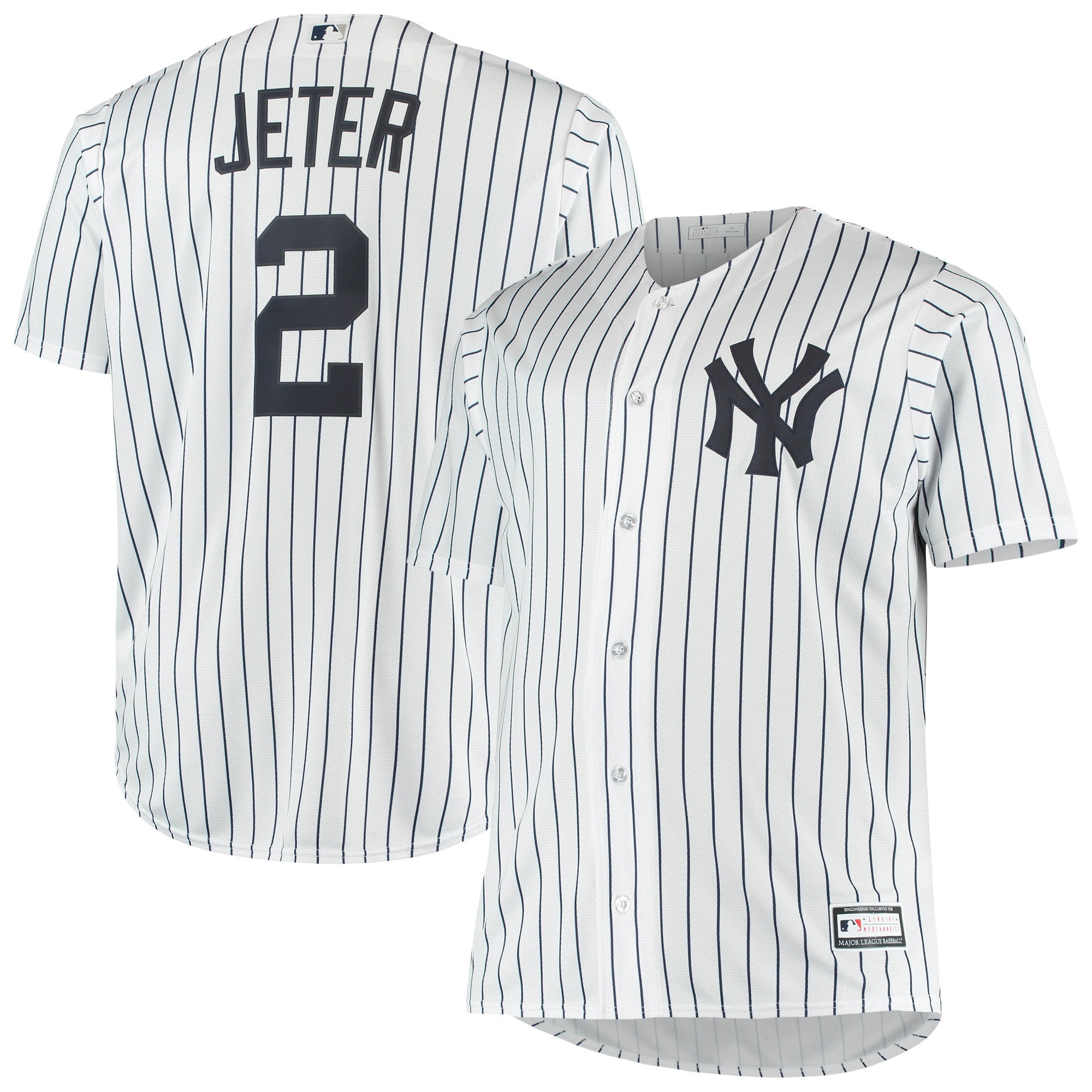 Derek Jeter New York Yankees Big & Tall Replica Player Jersey - White cheap jerseys for sale - CheapJerseys.Shop