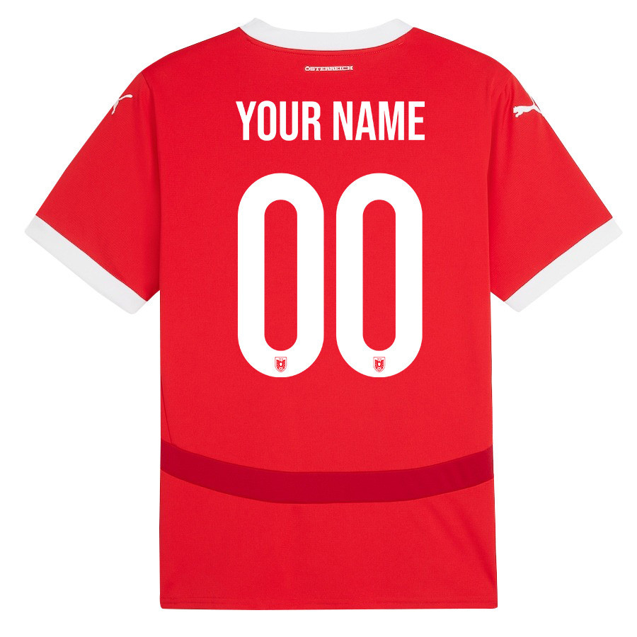 Austria National Team 2024/25 Custom Home Men Jersey - Red cheap jerseys for sale - CheapJerseys.Shop