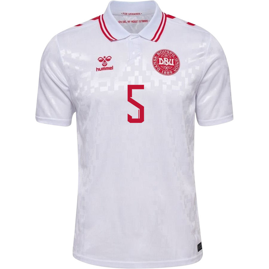 Joakim Mæhle 5 Denmark National Team 2024/25 Away Men Jersey - White cheap jerseys for sale - CheapJerseys.Shop