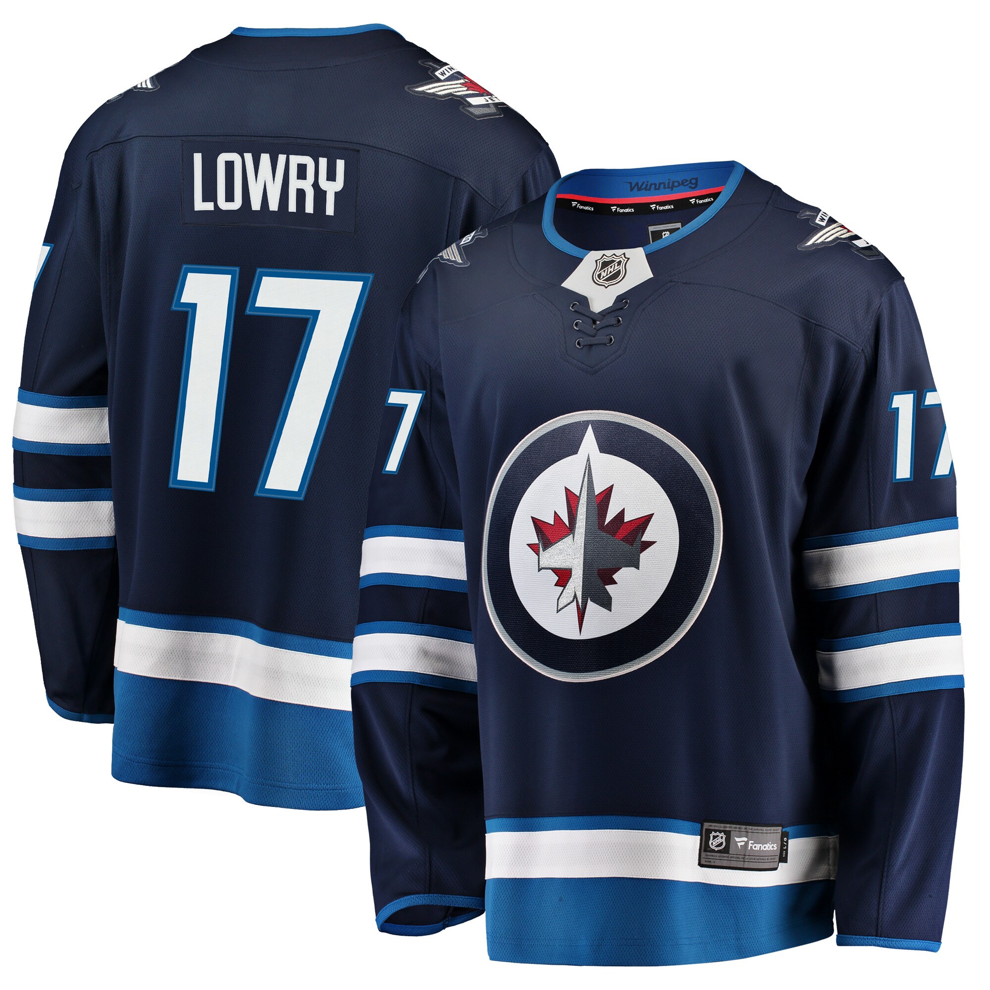 Adam Lowry Winnipeg Jets Fanatics Breakaway Replica Jersey - Navy cheap jerseys for sale - CheapJerseys.Shop