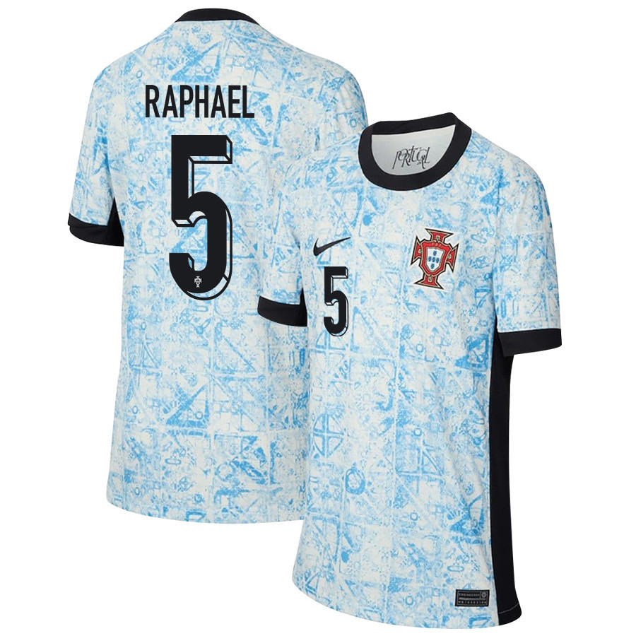 Raphaël Guerreiro 5 Portugal National Team 2024/25 Away YOUTH Jersey - Cream/Blue cheap jerseys for sale - CheapJerseys.Shop