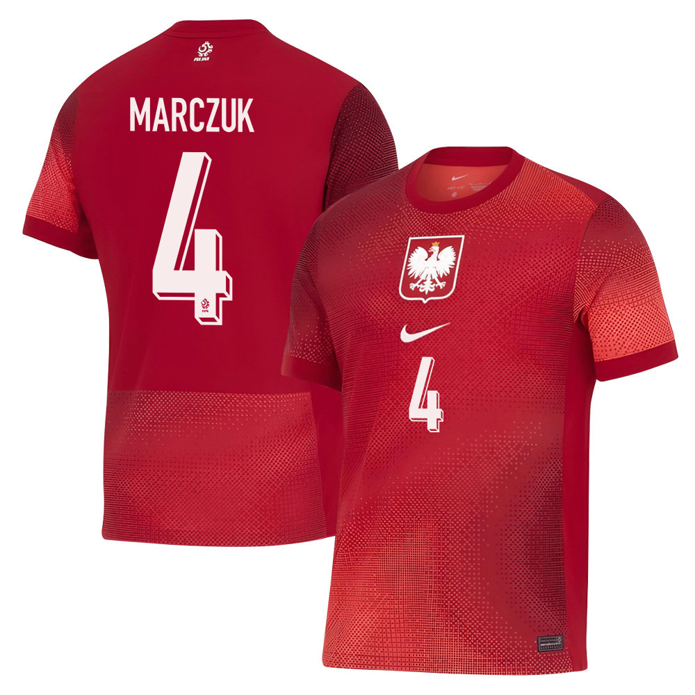 Dominik Marczuk 4 Poland National Team 2024/25 Away Men Jersey - Red cheap jerseys for sale - CheapJerseys.Shop
