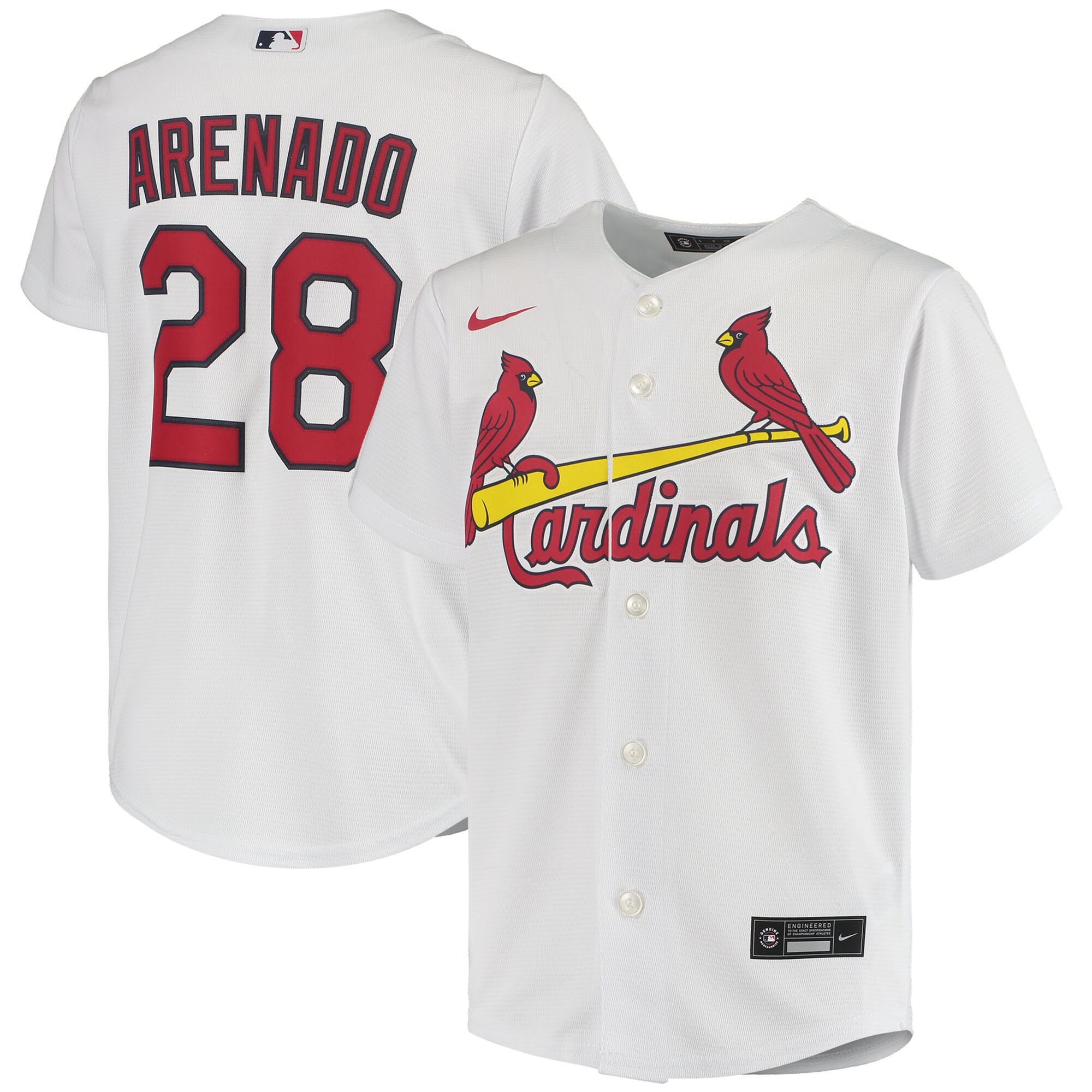 Nolan Arenado St. Louis Cardinals Youth Alternate Replica Player Jersey - White cheap jerseys for sale - CheapJerseys.Shop