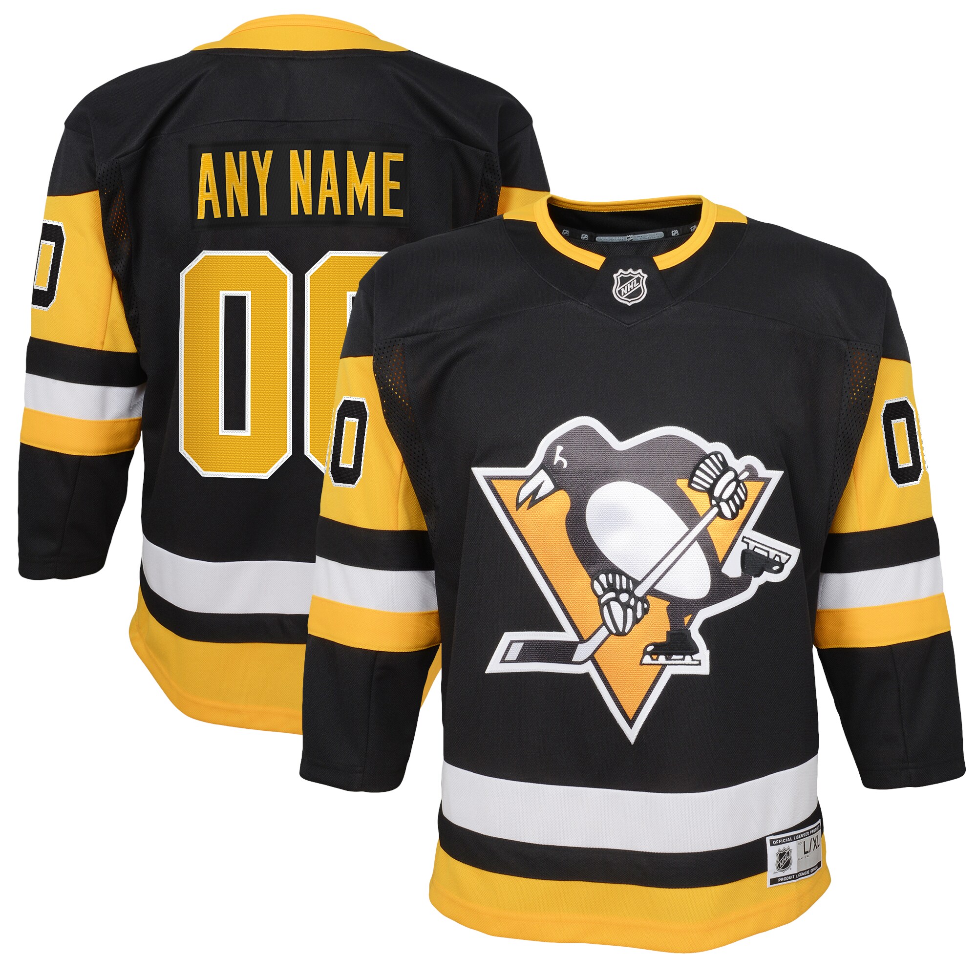 Pittsburgh Penguins Youth Home Premier Custom Jersey - Black cheap jerseys for sale - CheapJerseys.Shop