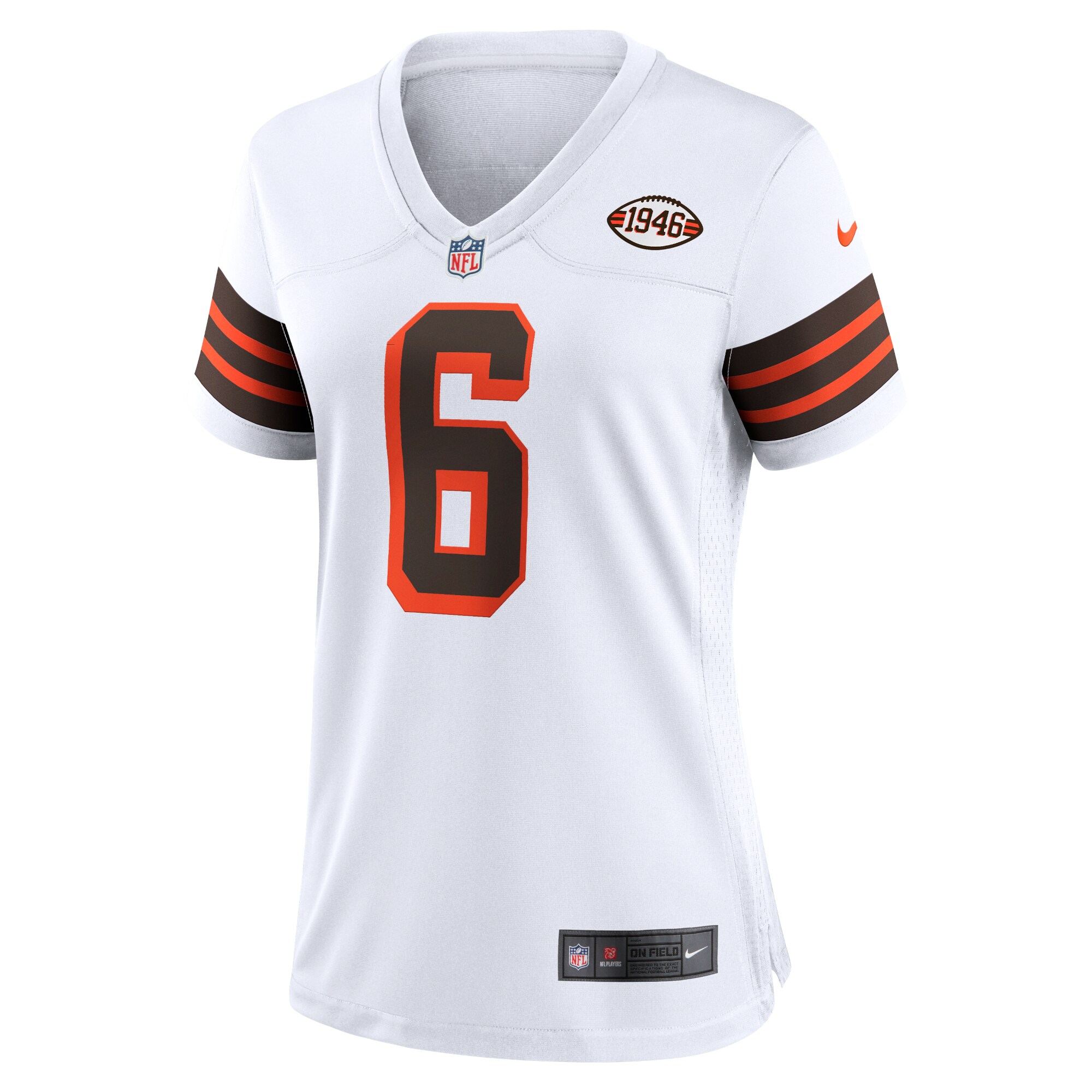 Baker Mayfield Cleveland Browns Women's 1946 Collection Alternate Game Jersey - White cheap jerseys for sale - CheapJerseys.Shop