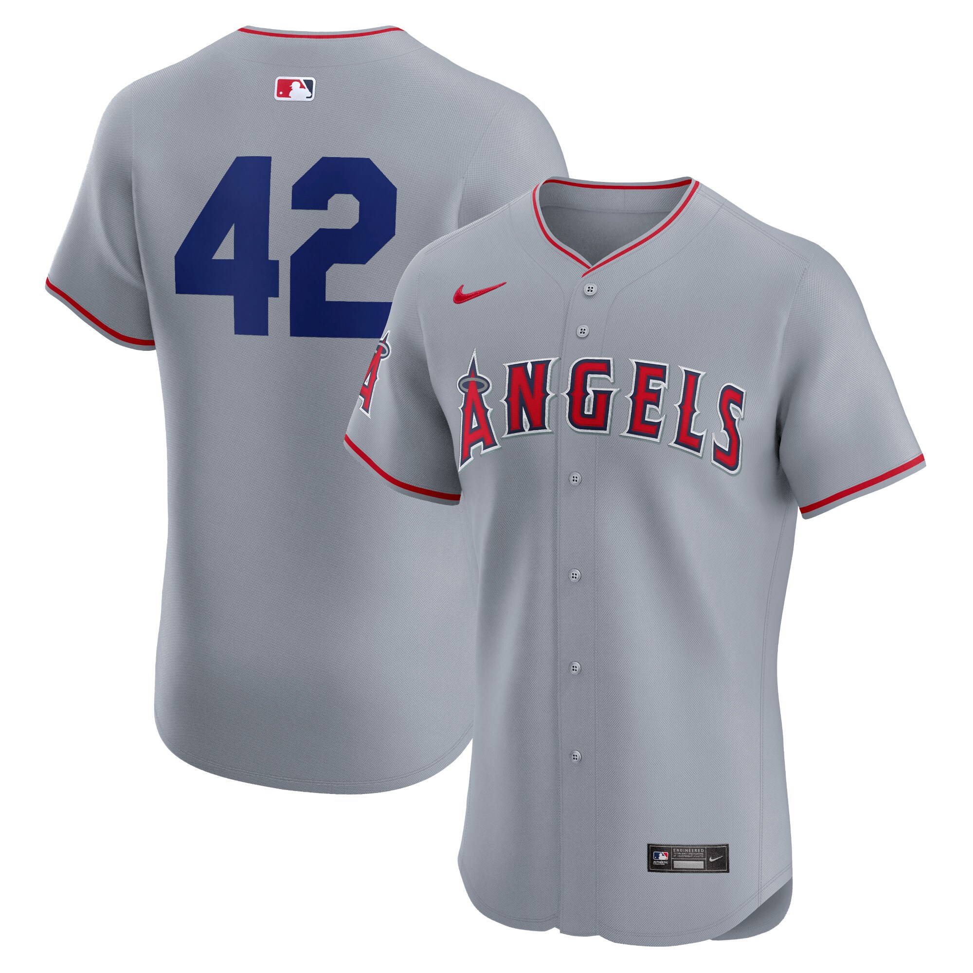 Los Angeles Angels Road 2024 Jackie Robinson Day Elite Jersey - Gray cheap jerseys for sale - CheapJerseys.Shop