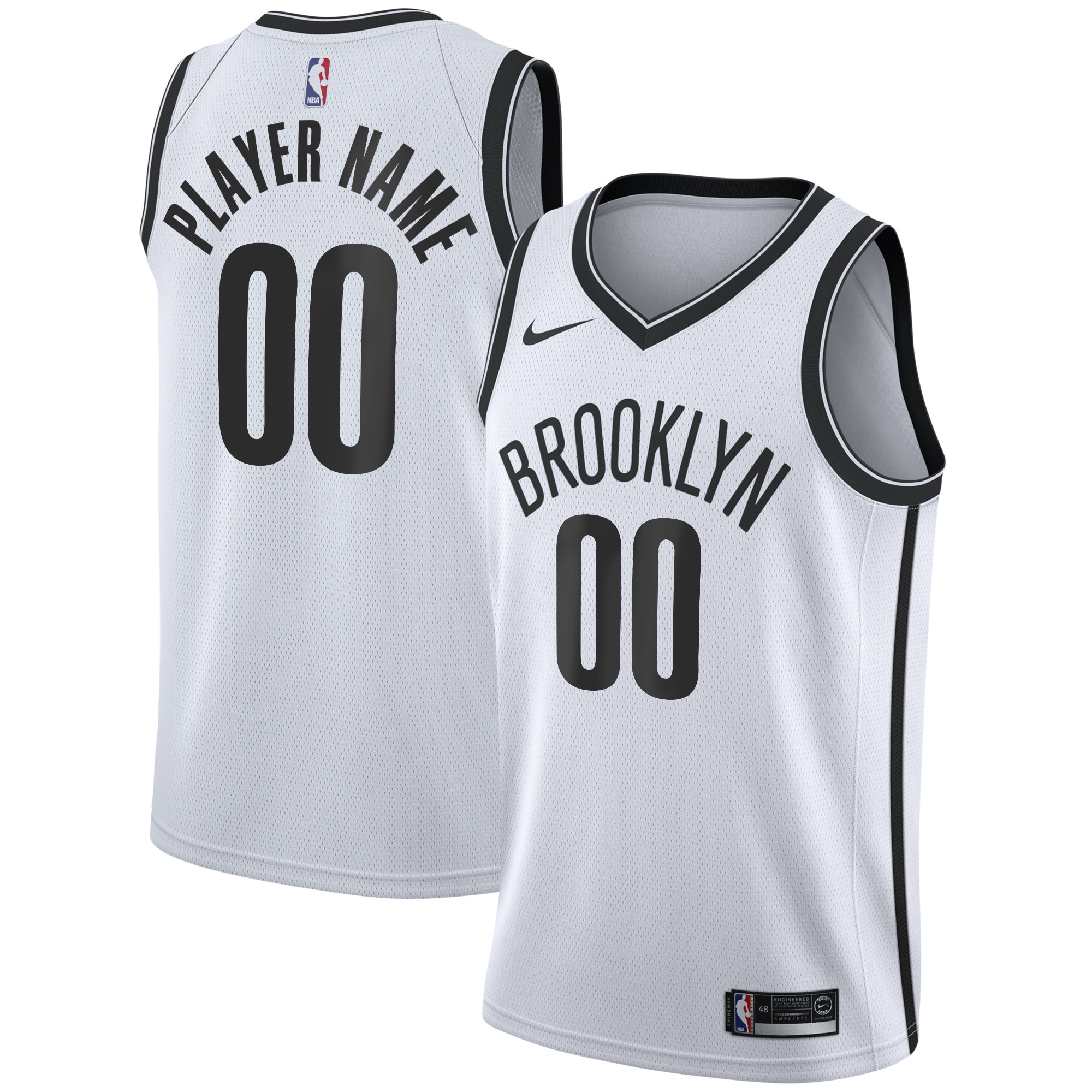Brooklyn Nets 2020\/21 Swingman Custom Jersey - Association Edition - White cheap jerseys for sale - CheapJerseys.Shop