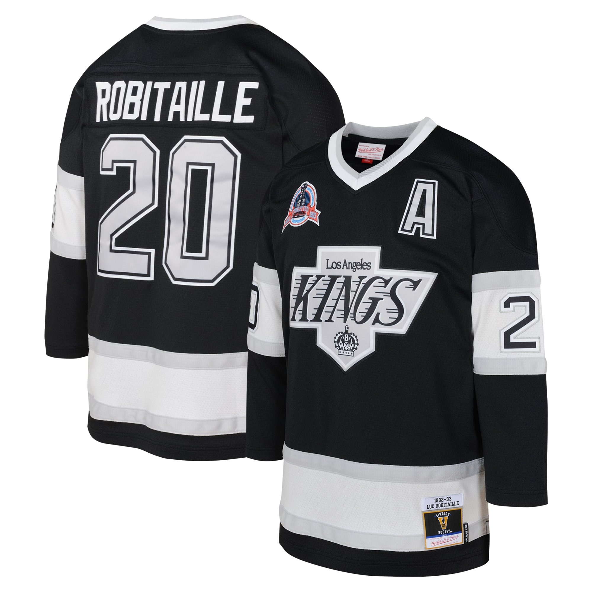 Luc Robitaille Los Angeles Kings Mitchell & Ness Youth 1992 Blue Line Player Jersey - Black cheap jerseys for sale - CheapJerseys.Shop