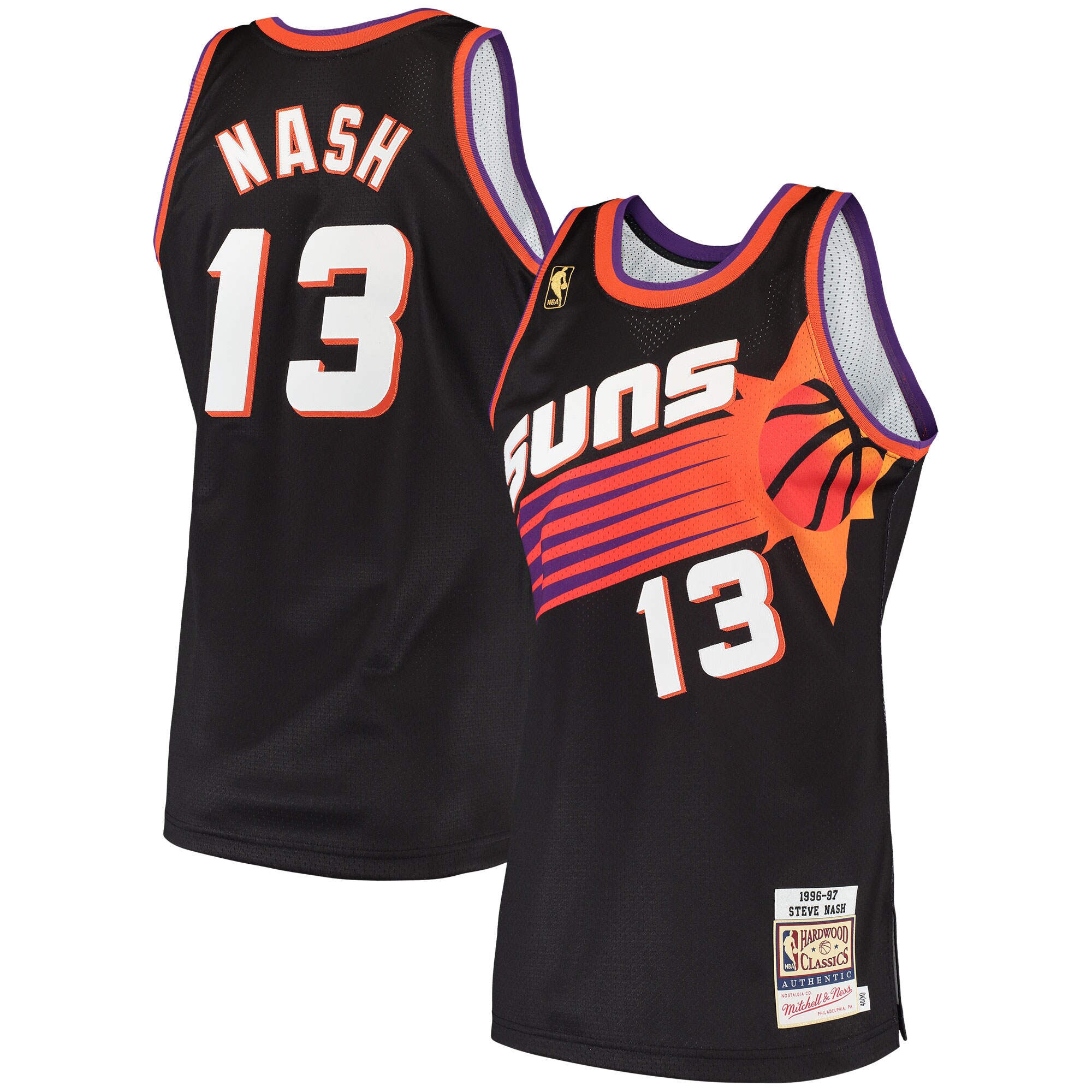 Steve Nash Phoenix Suns Mitchell & Ness 1996\/97 Hardwood Classics Authentic Jersey - Black cheap jerseys for sale - CheapJerseys.Shop