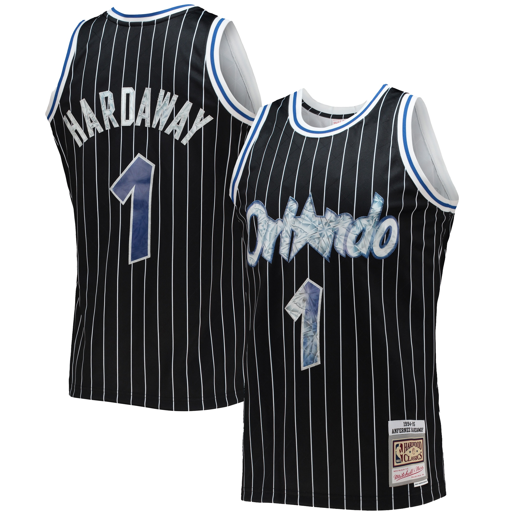 Penny Hardaway Orlando Magic Mitchell & Ness 1996\/97 Hardwood Classics 75th Anniversary Diamond Swingman Jersey - Black cheap jerseys for sale - CheapJerseys.Shop