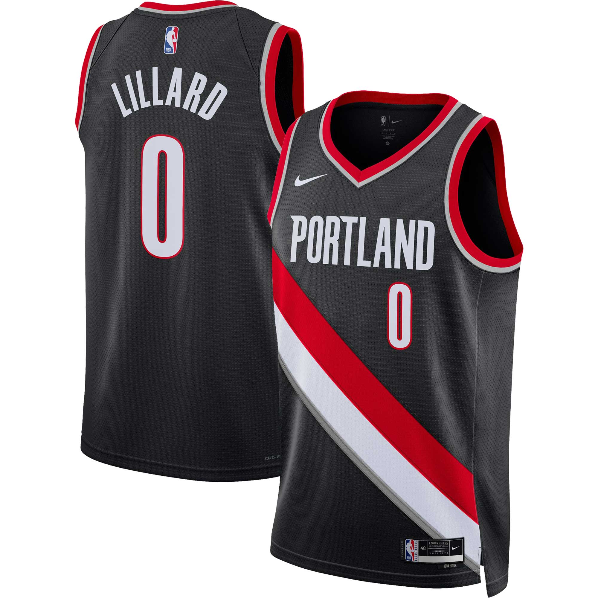 Damian Lillard Portland Trail Blazers Unisex Swingman Jersey - Icon Edition - Black cheap jerseys for sale - CheapJerseys.Shop