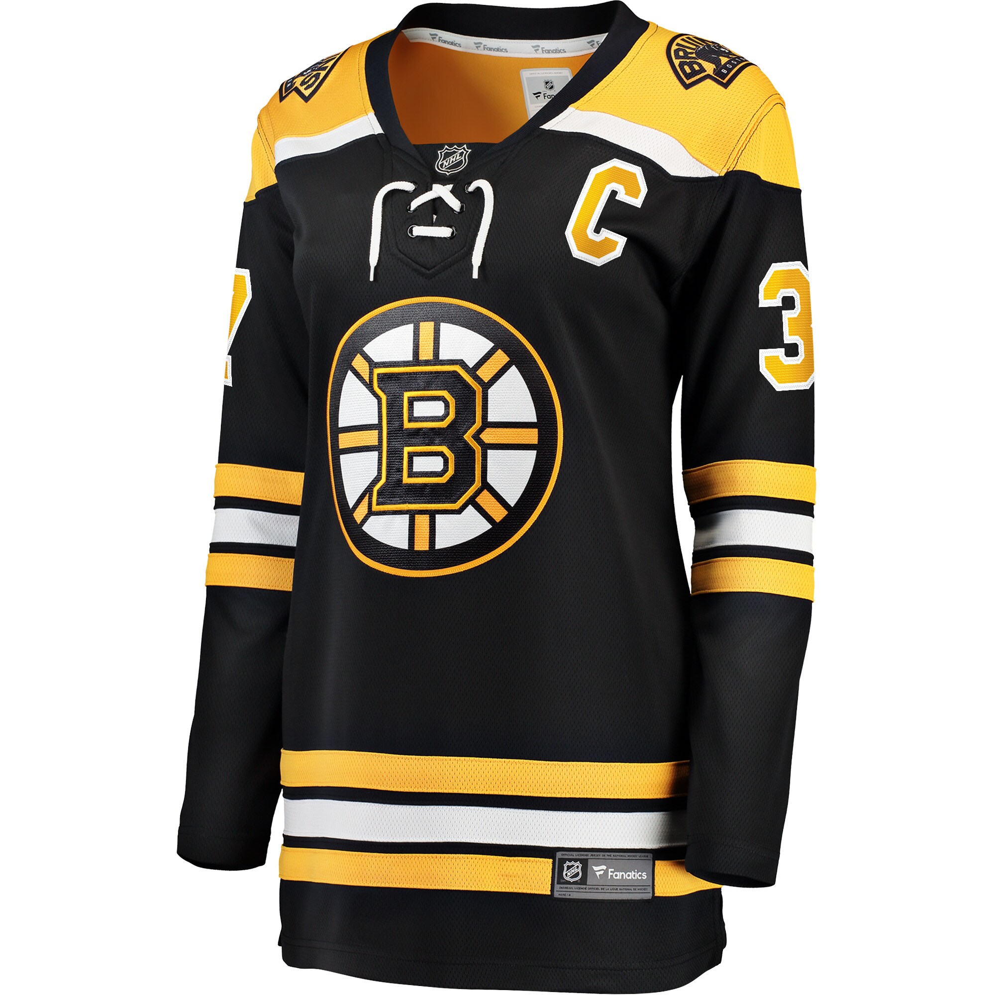 Patrice Bergeron Boston Bruins Fanatics Women's Captain Patch Home Breakaway Jersey - Black cheap jerseys for sale - CheapJerseys.Shop
