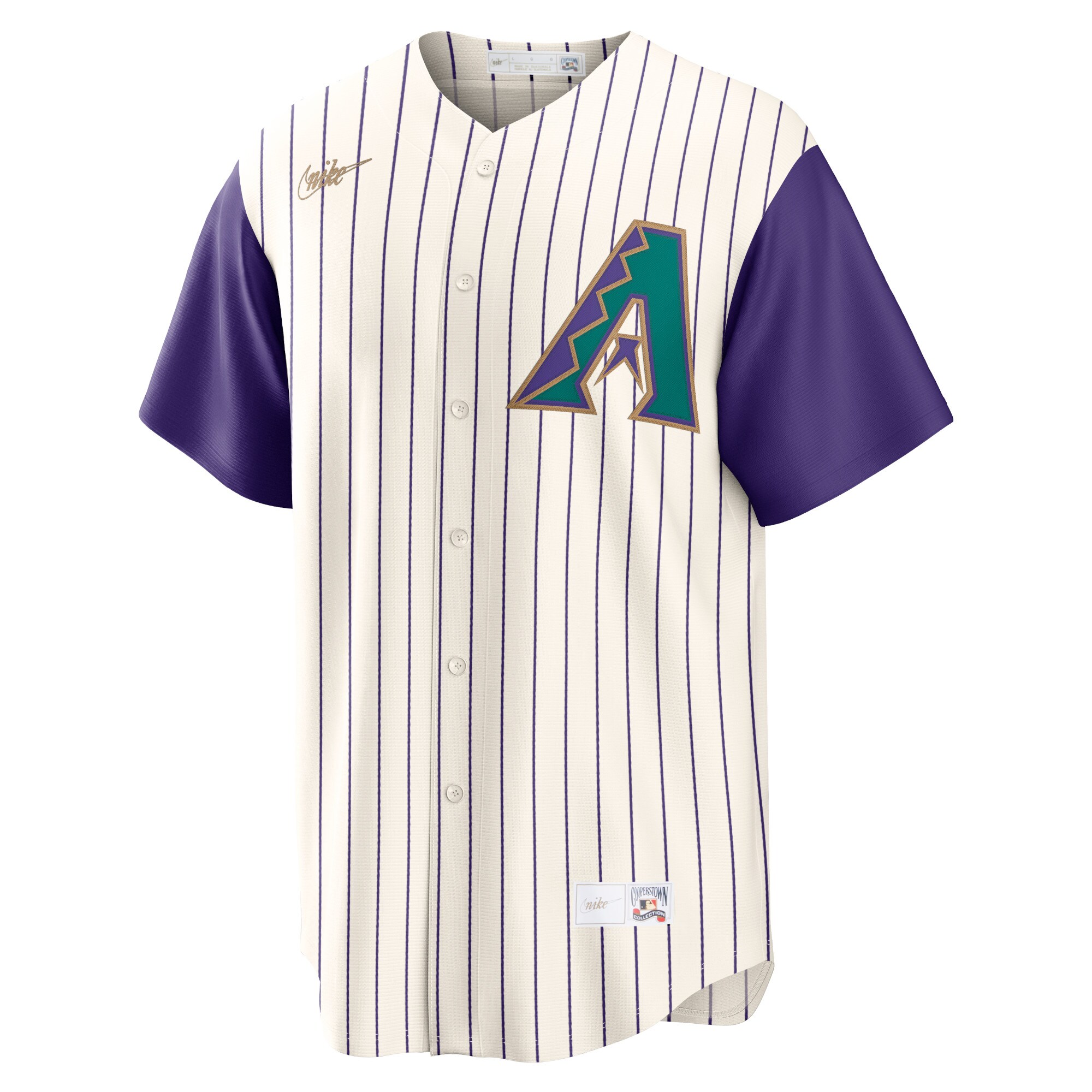 Luis Gonzalez Arizona Diamondbacks Alternate Cooperstown Collection Player Jersey - Cream\/Purple cheap jerseys for sale - CheapJerseys.Shop