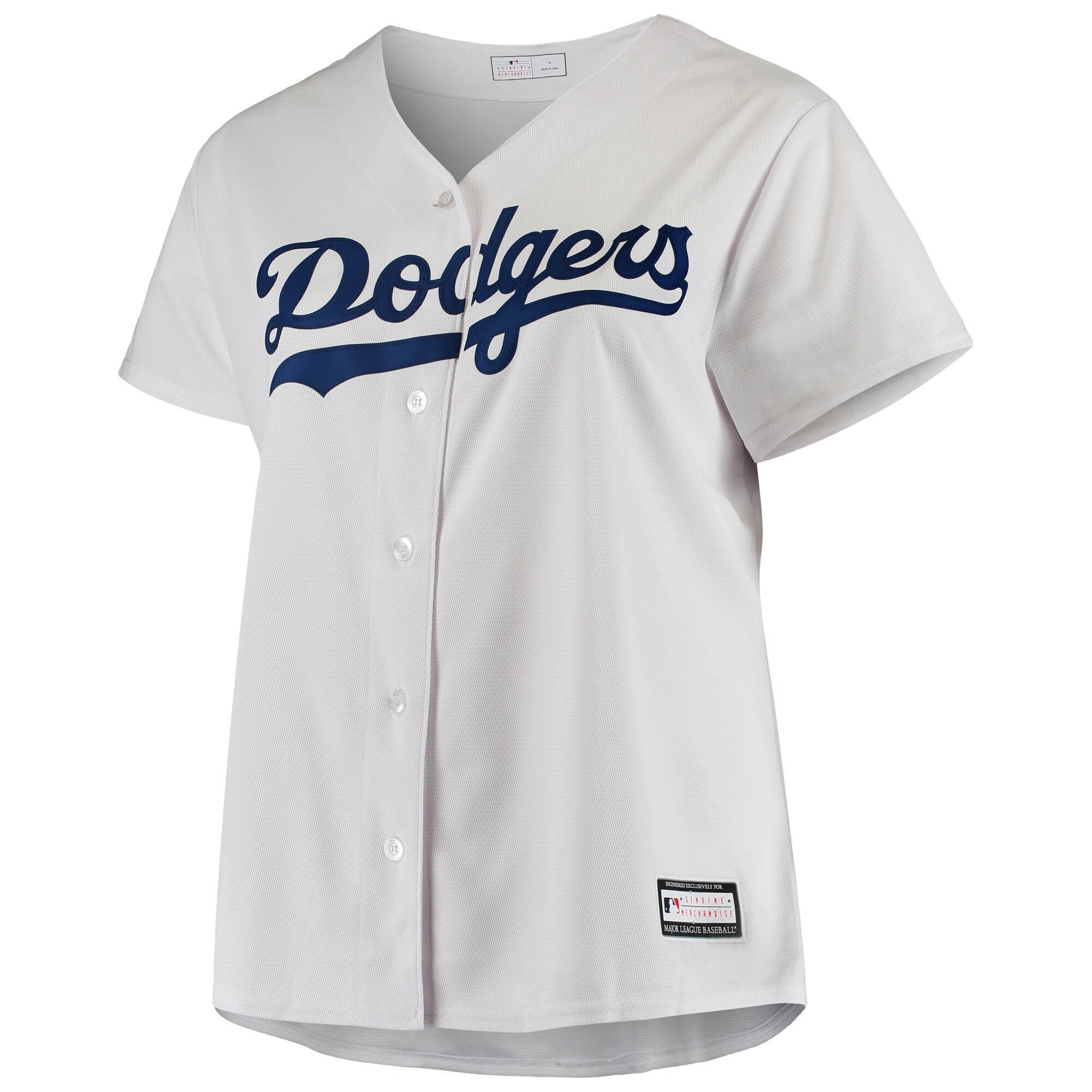 Los Angeles Dodgers Women's Plus Size Sanitized Replica Team Jersey - White cheap jerseys for sale - CheapJerseys.Shop