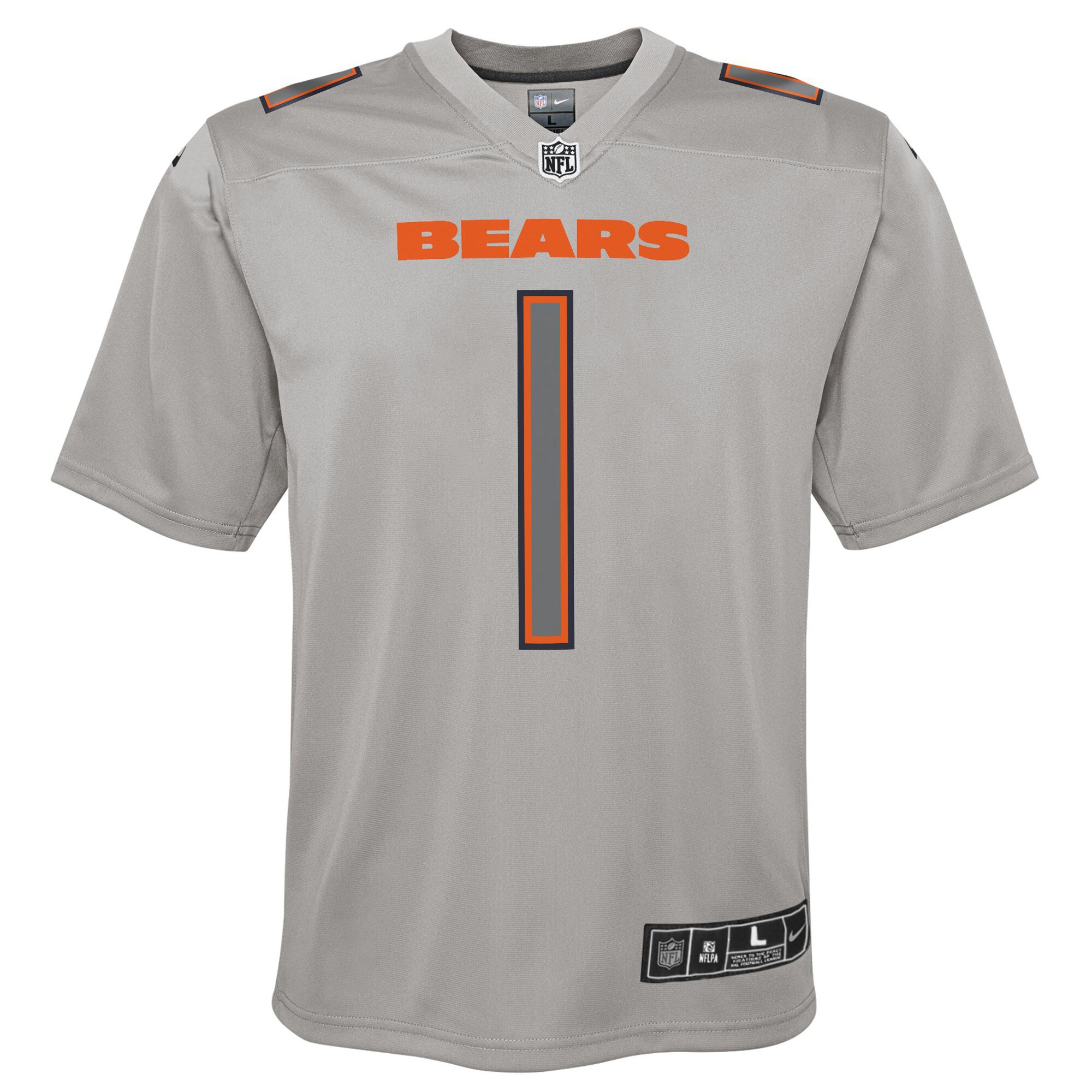 Justin Fields Chicago Bears Youth Atmosphere Game Jersey - Gray cheap jerseys for sale - CheapJerseys.Shop