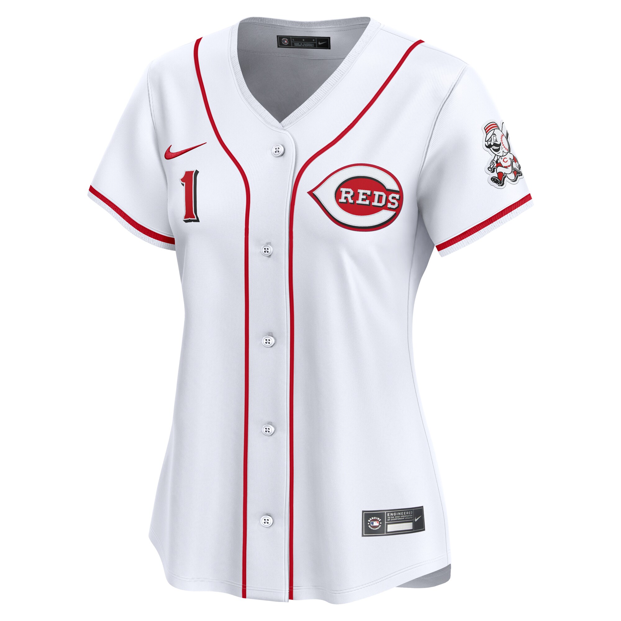 Cincinnati Reds Women's #1 Mom Home Limited Jersey - White cheap jerseys for sale - CheapJerseys.Shop
