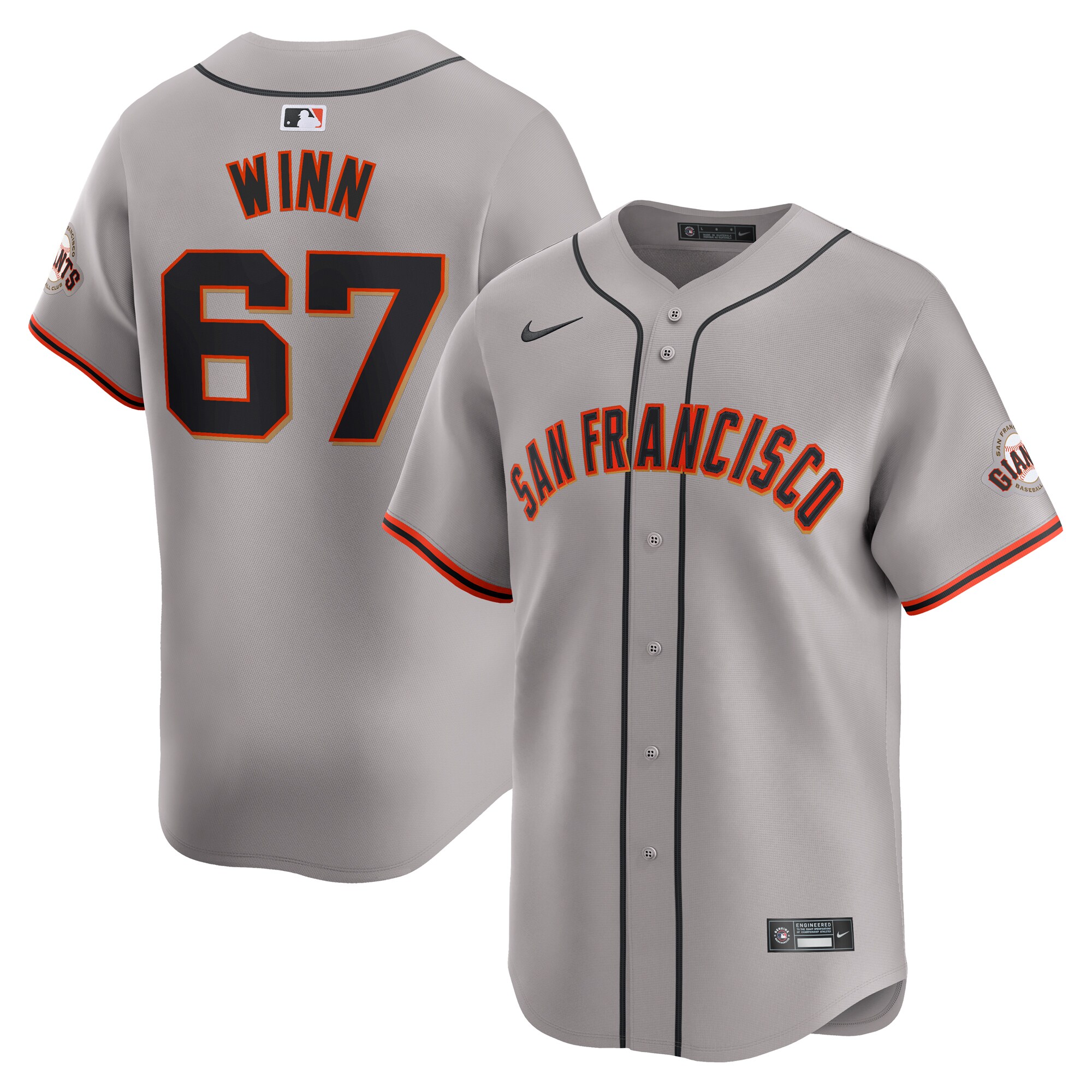 Keaton Winn San Francisco Giants Away Limited Player Jersey - Gray cheap jerseys for sale - CheapJerseys.Shop