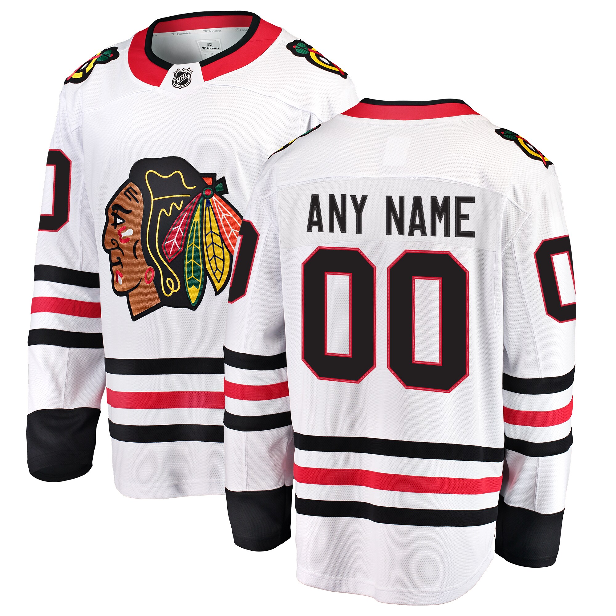 Chicago Blackhawks Fanatics Away Breakaway Custom Jersey - White cheap jerseys for sale - CheapJerseys.Shop