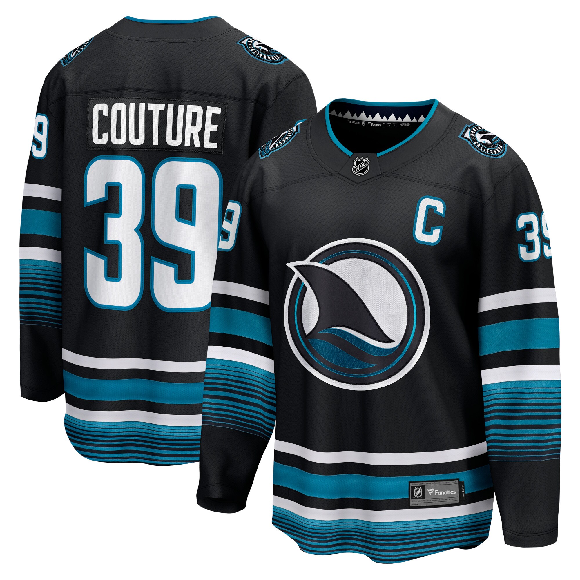Logan Couture San Jose Sharks Fanatics Alternate Premier Breakaway Player Jersey - Black cheap jerseys for sale - CheapJerseys.Shop