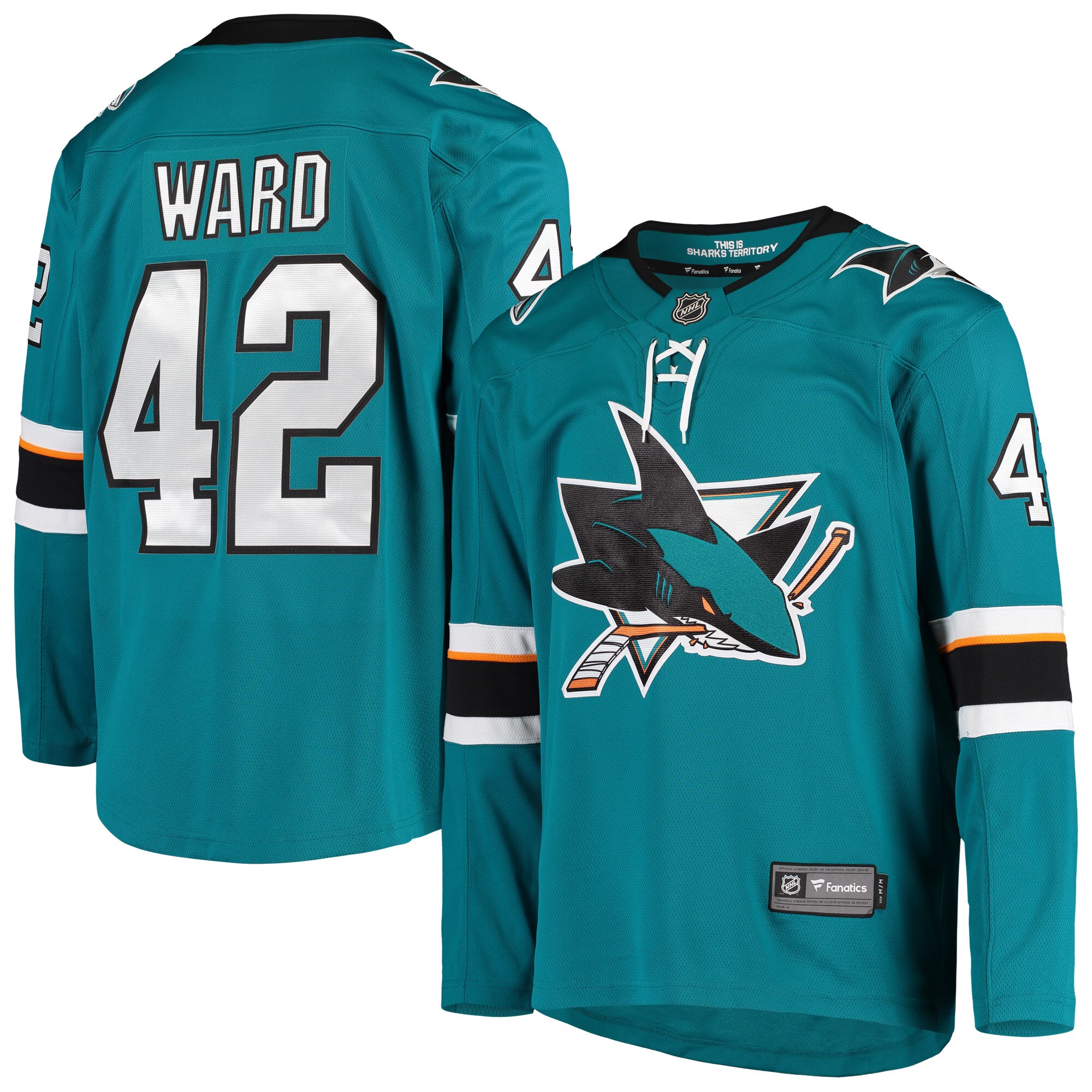 Joel Ward San Jose Sharks Fanatics Breakaway Home Player Jersey - Teal cheap jerseys for sale - CheapJerseys.Shop