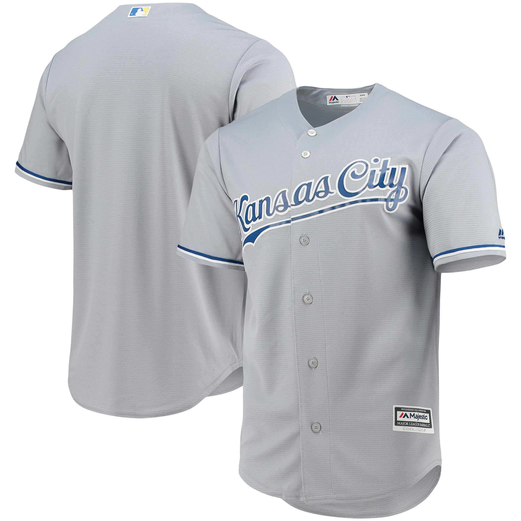 Kansas City Royals Majestic Team Official Jersey - Gray cheap jerseys for sale - CheapJerseys.Shop