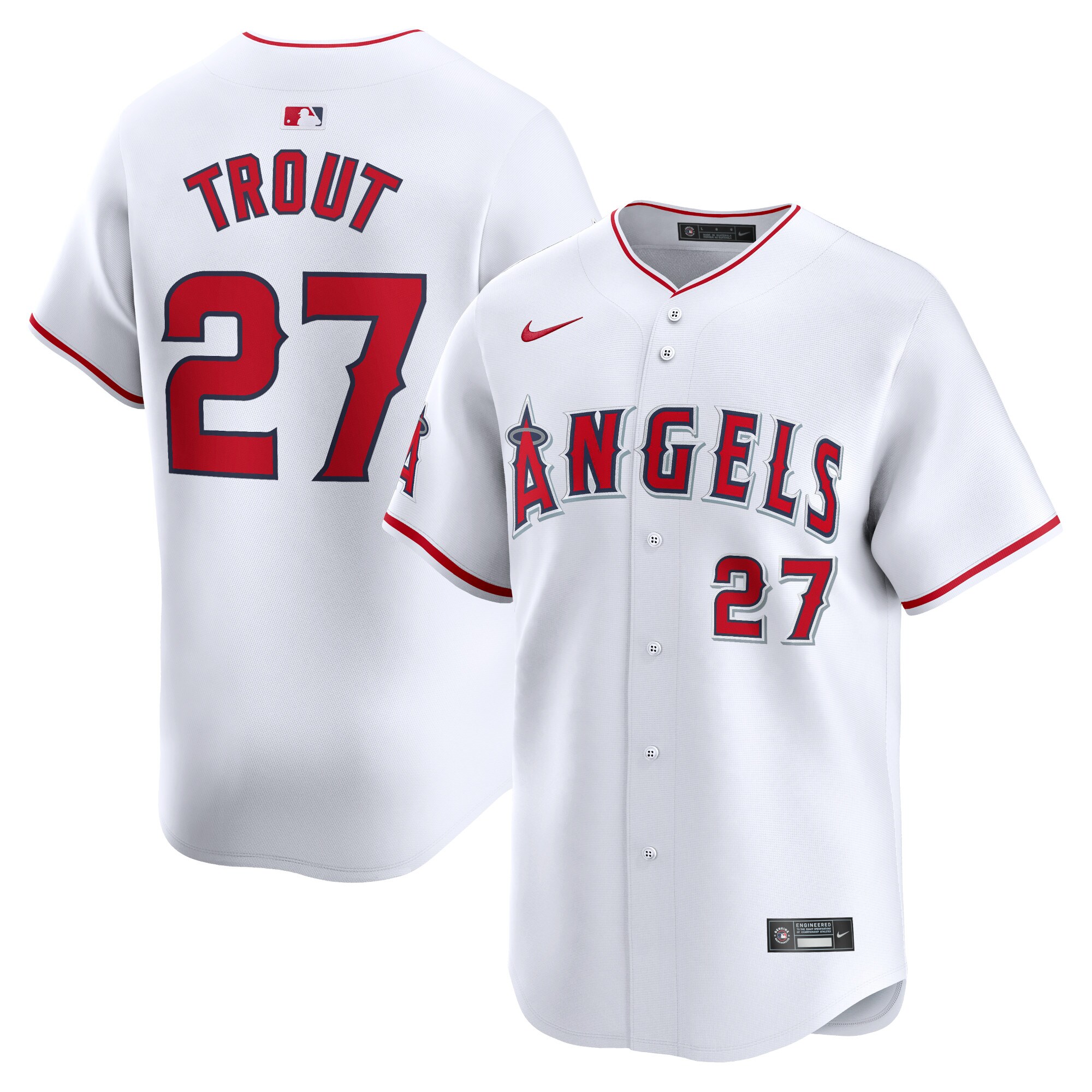 Mike Trout Los Angeles Angels Home Limited Player Jersey - White cheap jerseys for sale - CheapJerseys.Shop