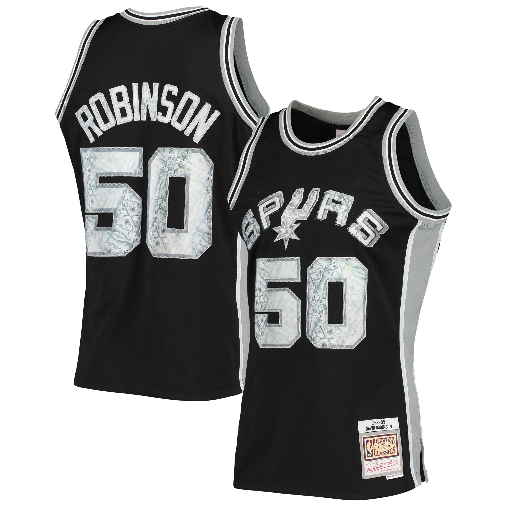 David Robinson San Antonio Spurs Mitchell & Ness 1998\/99 Hardwood Classics 75th Anniversary Diamond Swingman Jersey - Black cheap jerseys for sale - CheapJerseys.Shop