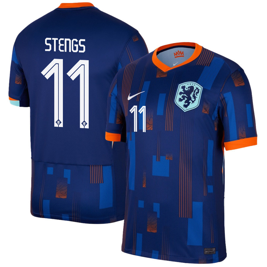 Calvin Stengs 11 Netherlands National Team 2024/25 Away Men Jersey - Navy cheap jerseys for sale - CheapJerseys.Shop