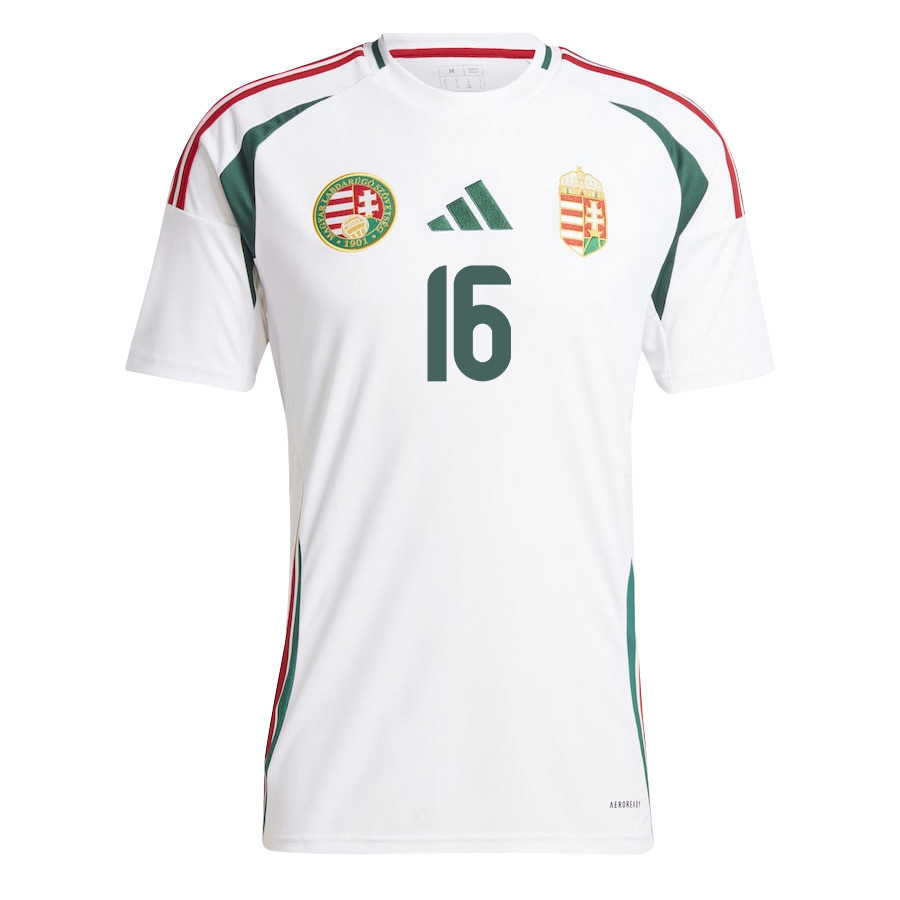 Dániel Gazdag 16 Hungary National Team 2024/25 Away Men Jersey - White cheap jerseys for sale - CheapJerseys.Shop