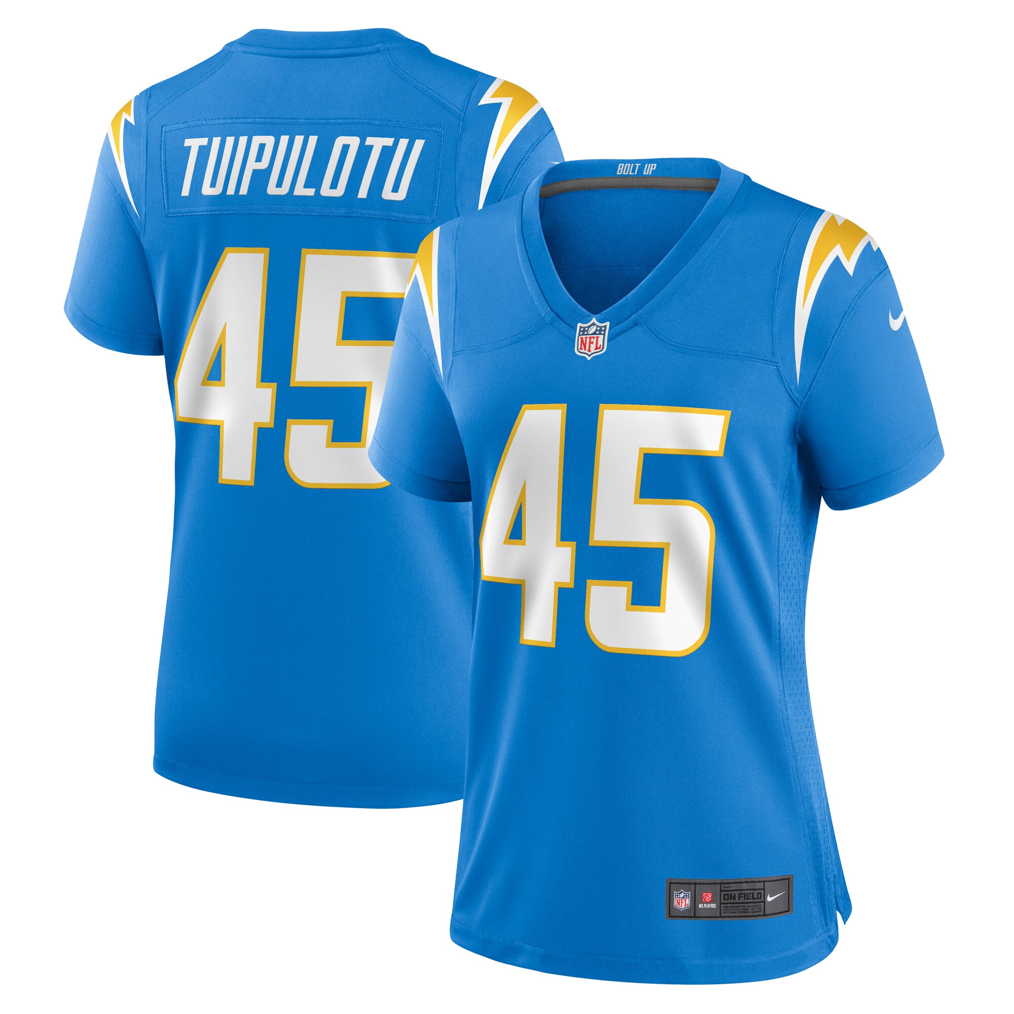 Tuli Tuipulotu Los Angeles Chargers Women's Team Game Jersey - Powder Blue cheap jerseys for sale - CheapJerseys.Shop