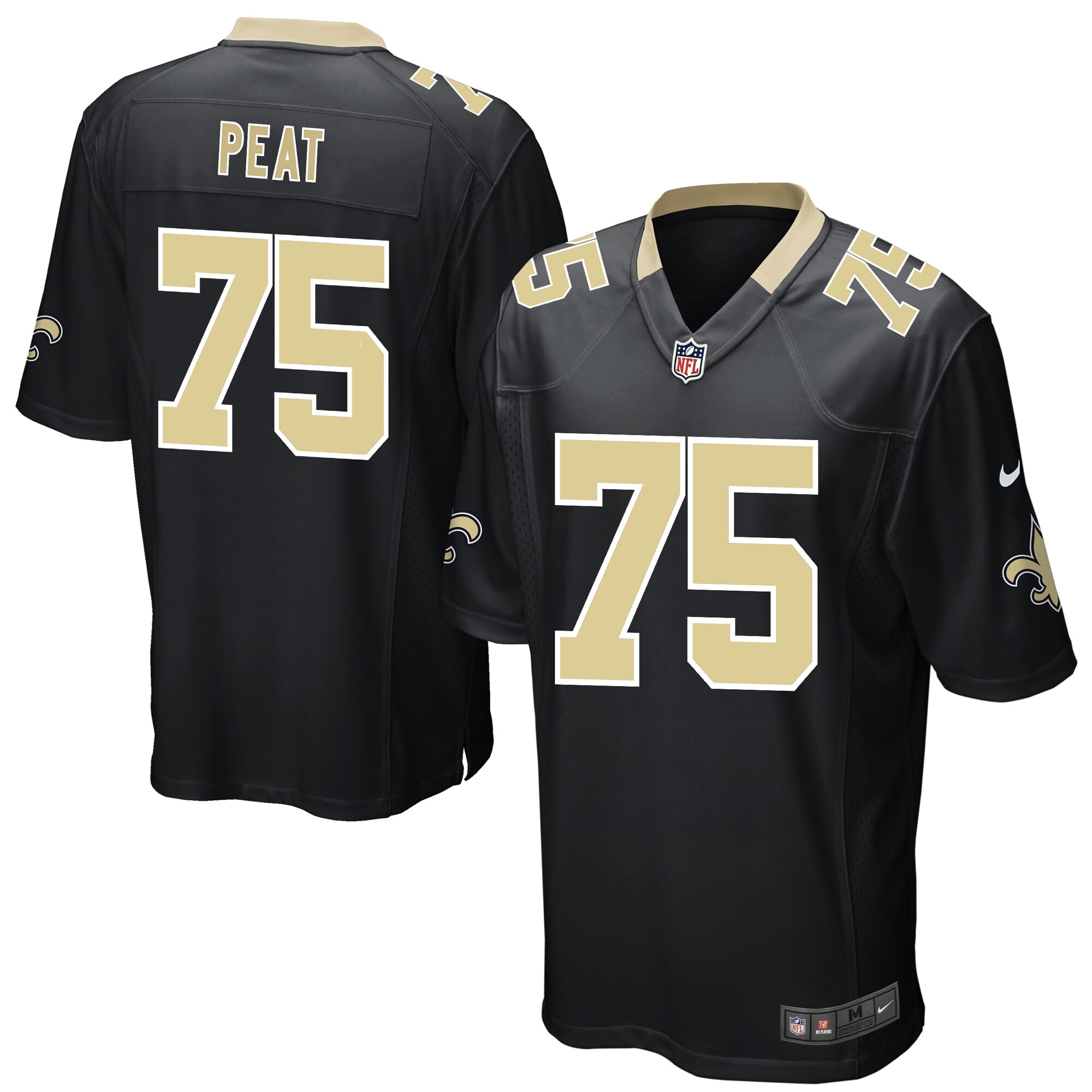 Andrus Peat New Orleans Saints Game Player Jersey - Black cheap jerseys for sale - CheapJerseys.Shop