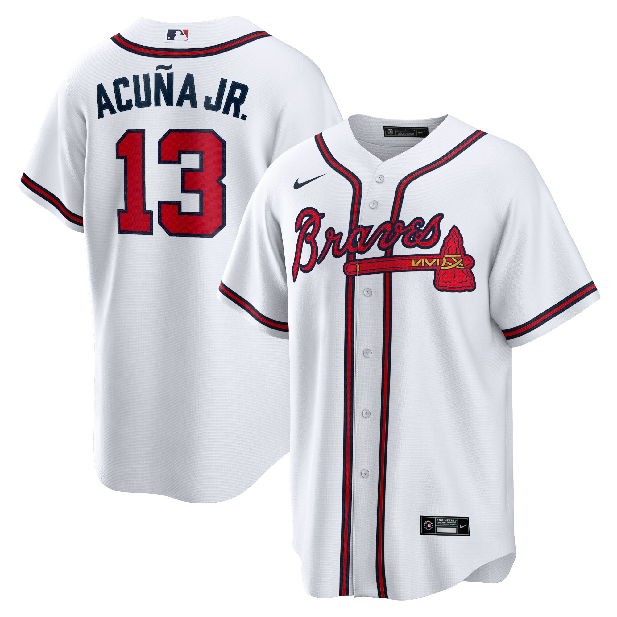 Ronald Acuna Jr. Atlanta Braves Home Replica Player Name Jersey - White cheap jerseys for sale - CheapJerseys.Shop