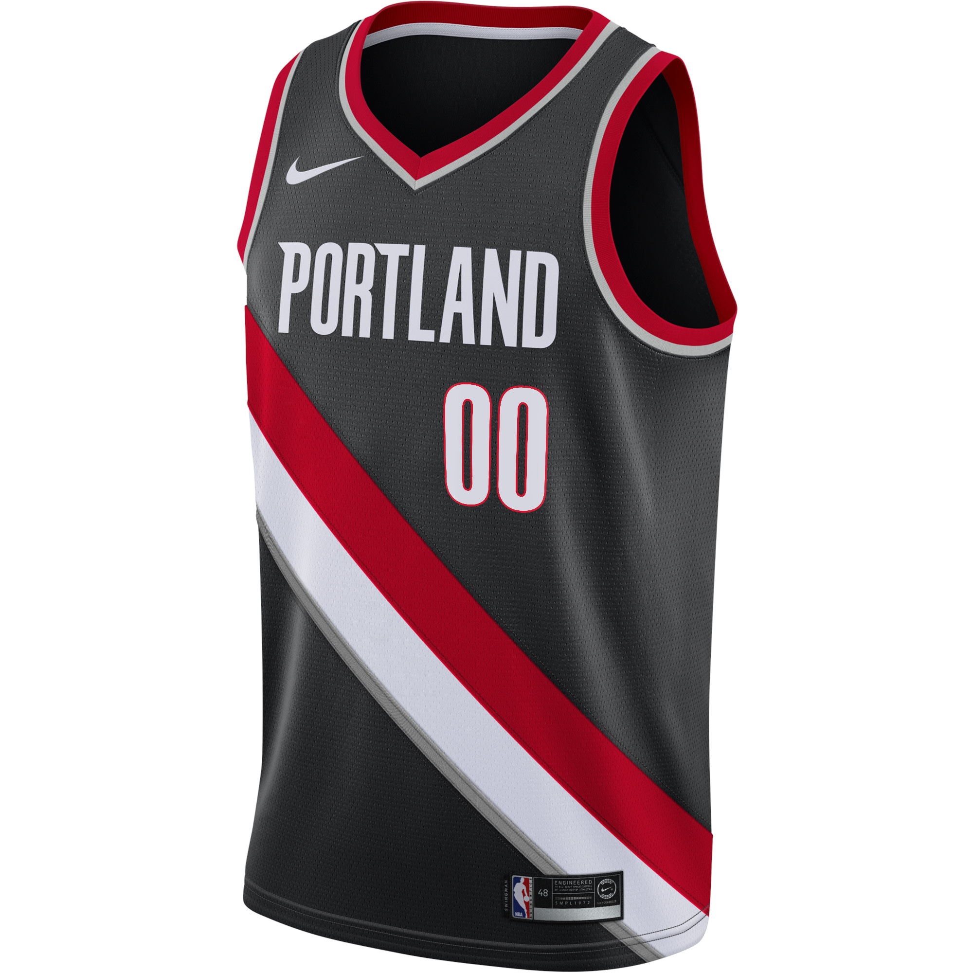 Portland Trail Blazers Swingman Custom Jersey Black - Icon Edition cheap jerseys for sale - CheapJerseys.Shop