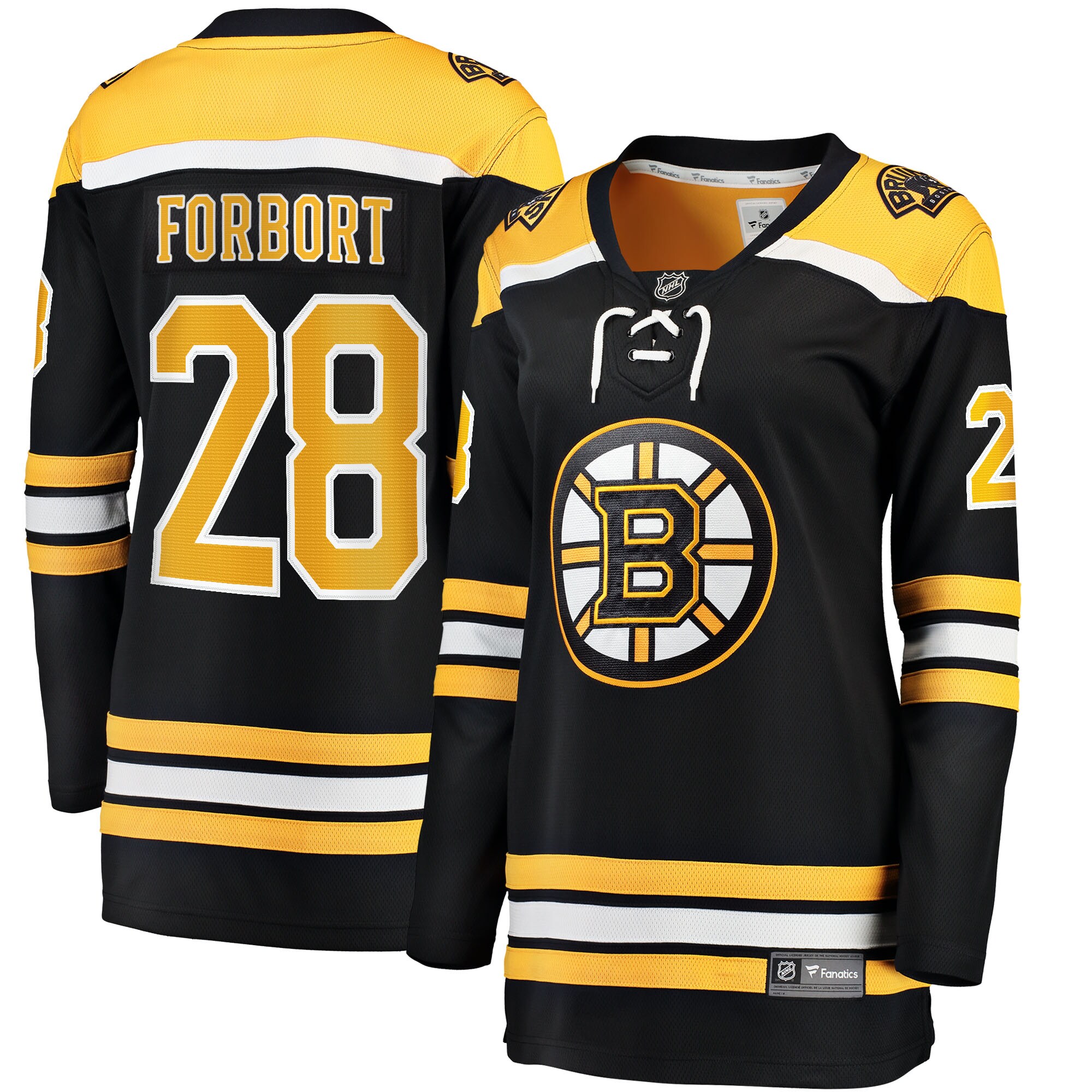 Derek Forbort Boston Bruins Fanatics Women's Home Breakaway Player Jersey - Black cheap jerseys for sale - CheapJerseys.Shop