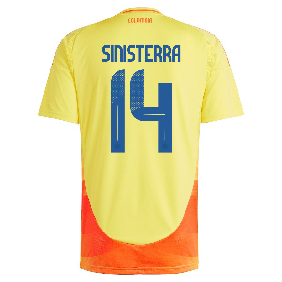 Luis Sinisterra 14 Colombia National Team 2024/25 Home Men Jersey - Yellow cheap jerseys for sale - CheapJerseys.Shop